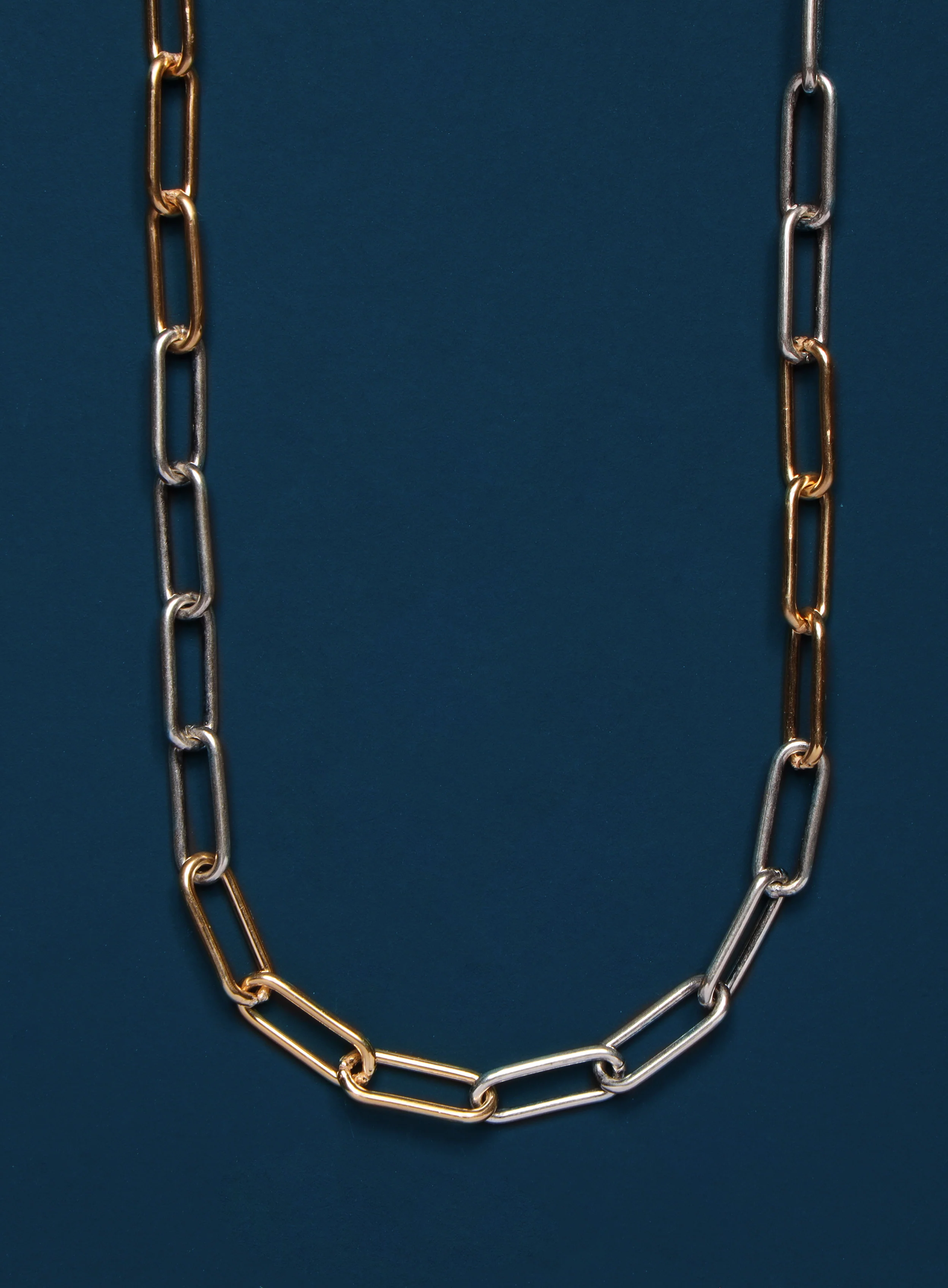 14K Gold Filled and 025 Oxidized Sterling Clip Chain - Image 3