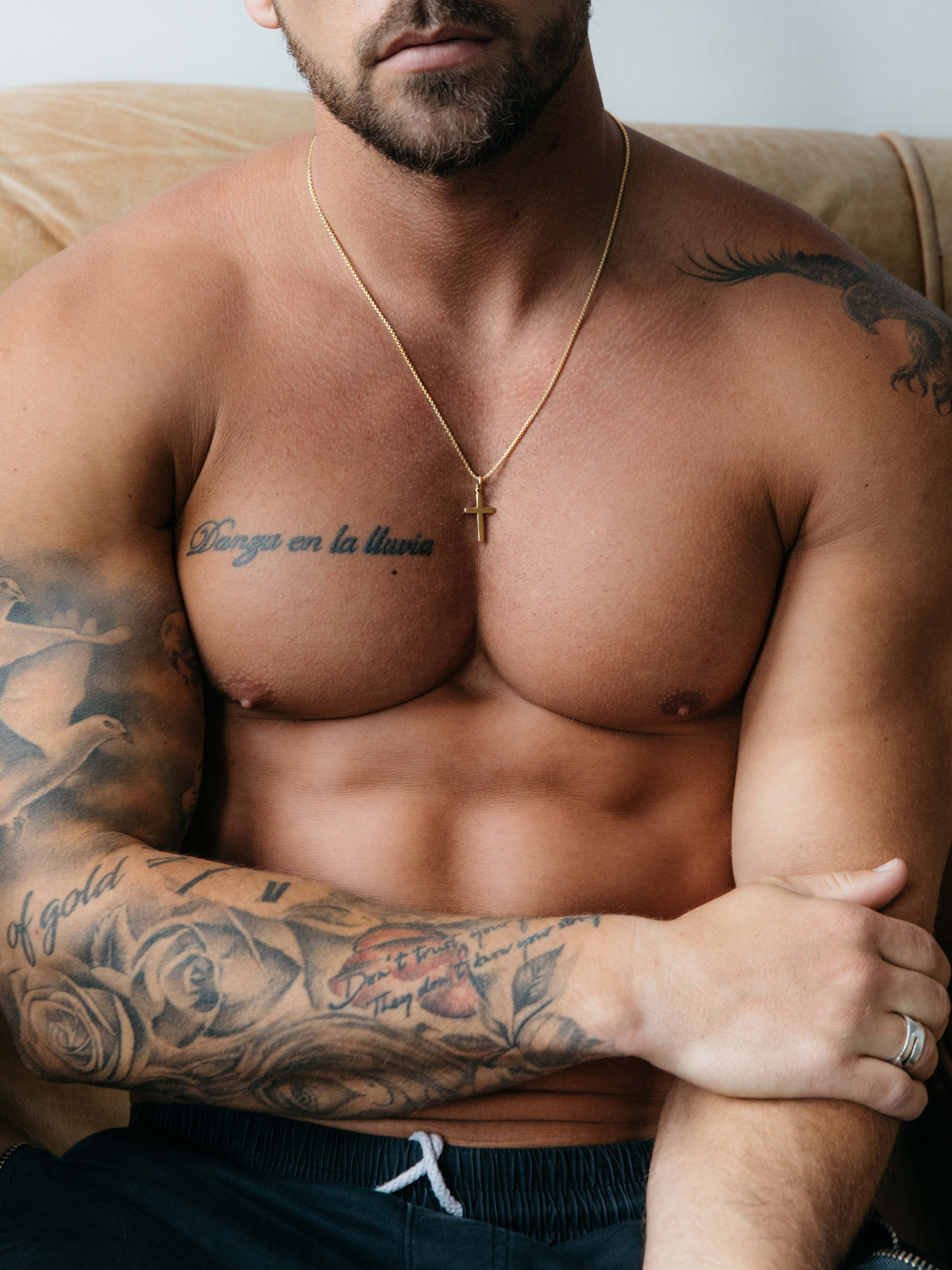 14k Gold Filled and Vermeil Gold Cross Necklace for Men - Image 3