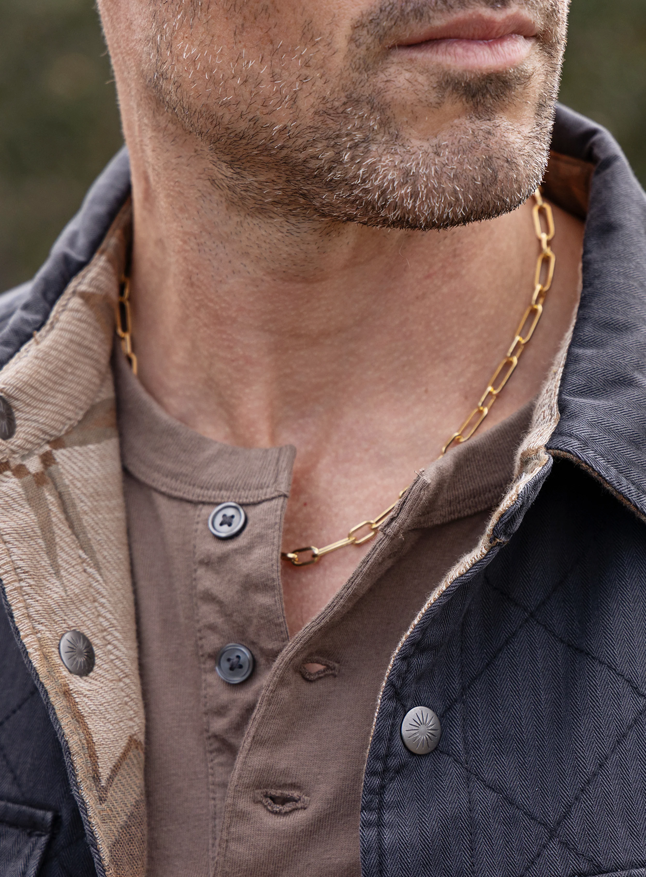 14k Gold Filled Elongated Cable 1 to 1 Chain Necklace for Men - Image 2