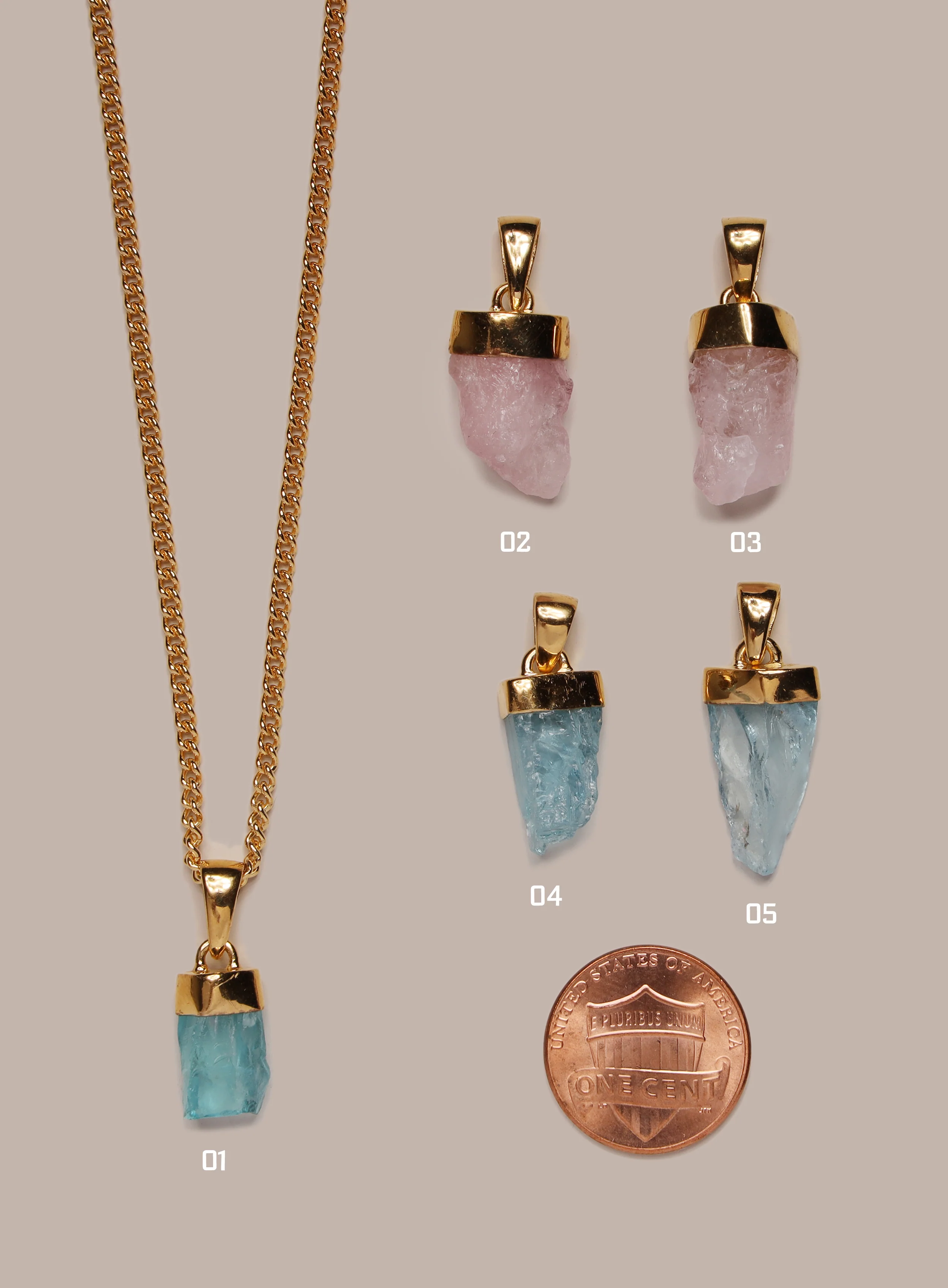 14k Gold Filled + Vermeil One of a Kind Gemstone Pendant Collection - Image 3