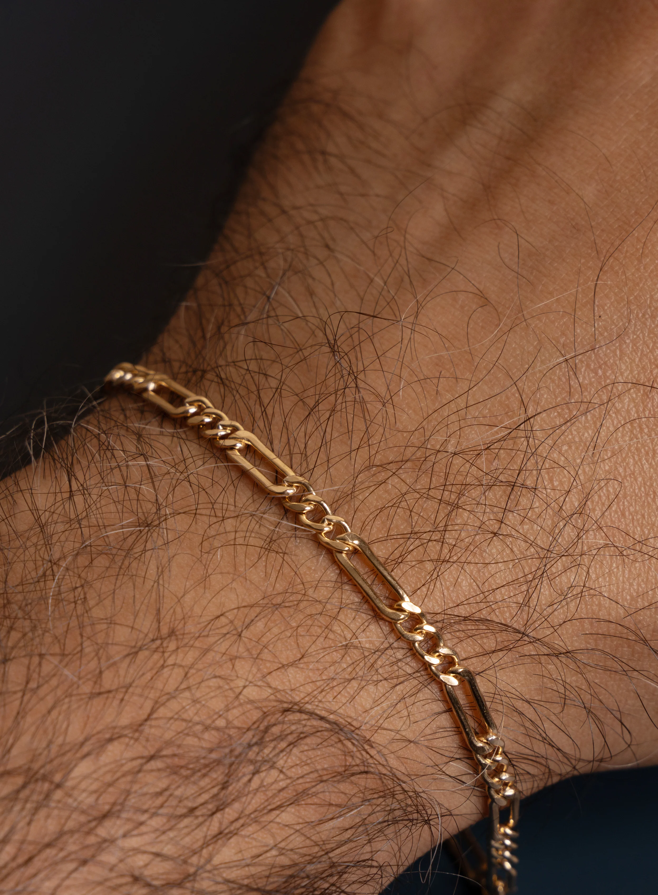 3.5mm 14K Gold Filled Figaro Chain Men's Bracelet - Image 3