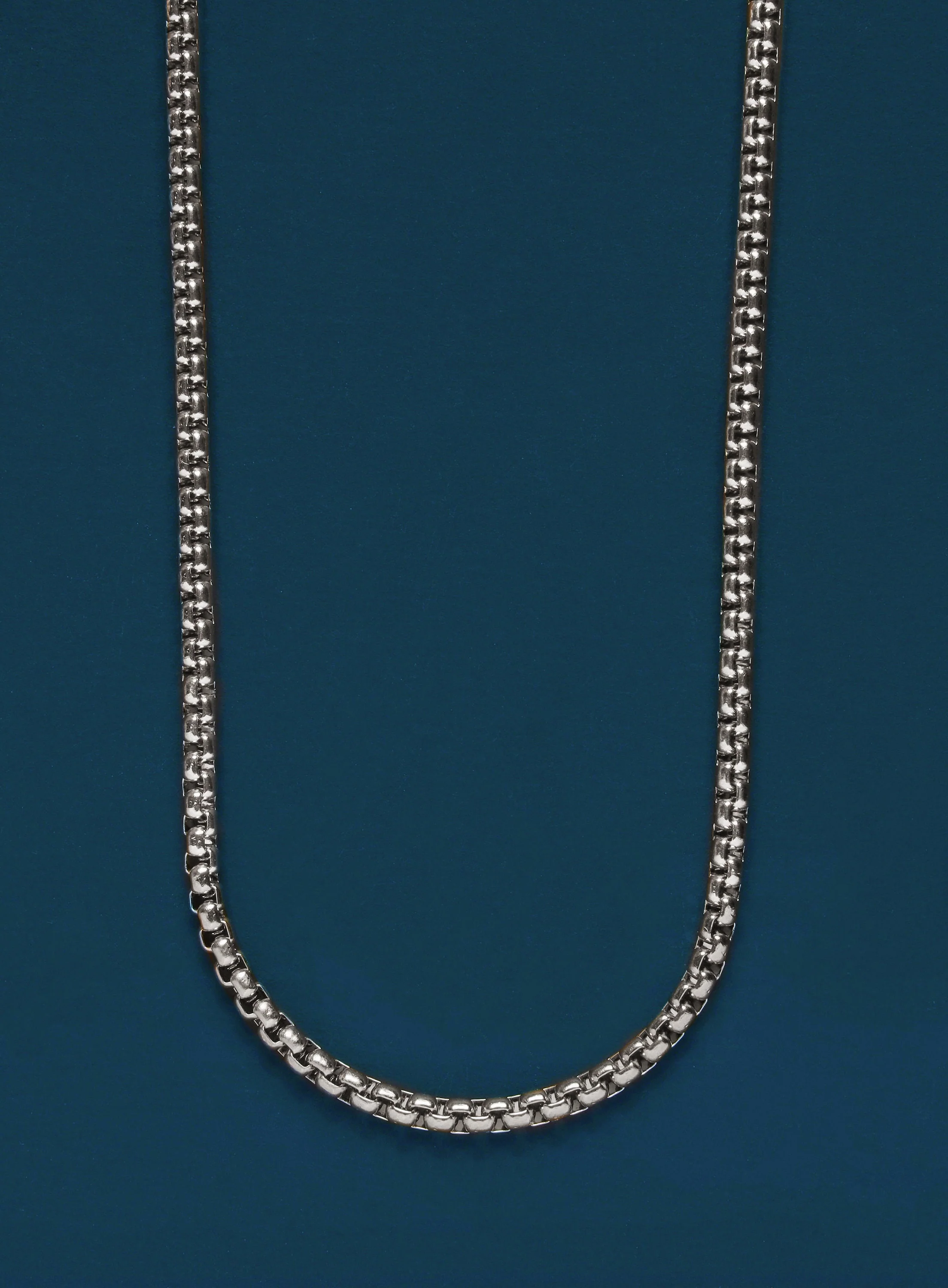 3mm Stainless Steel Round Box Chain Necklace