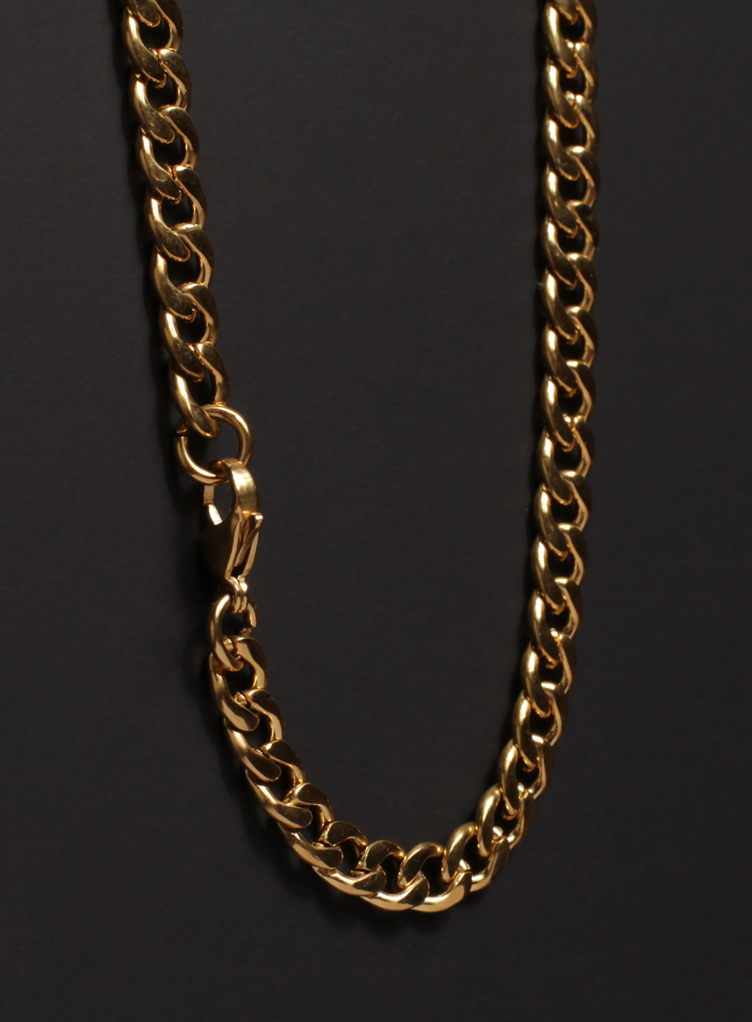 7mm Gold Curb Chain Necklace for Men - Image 4
