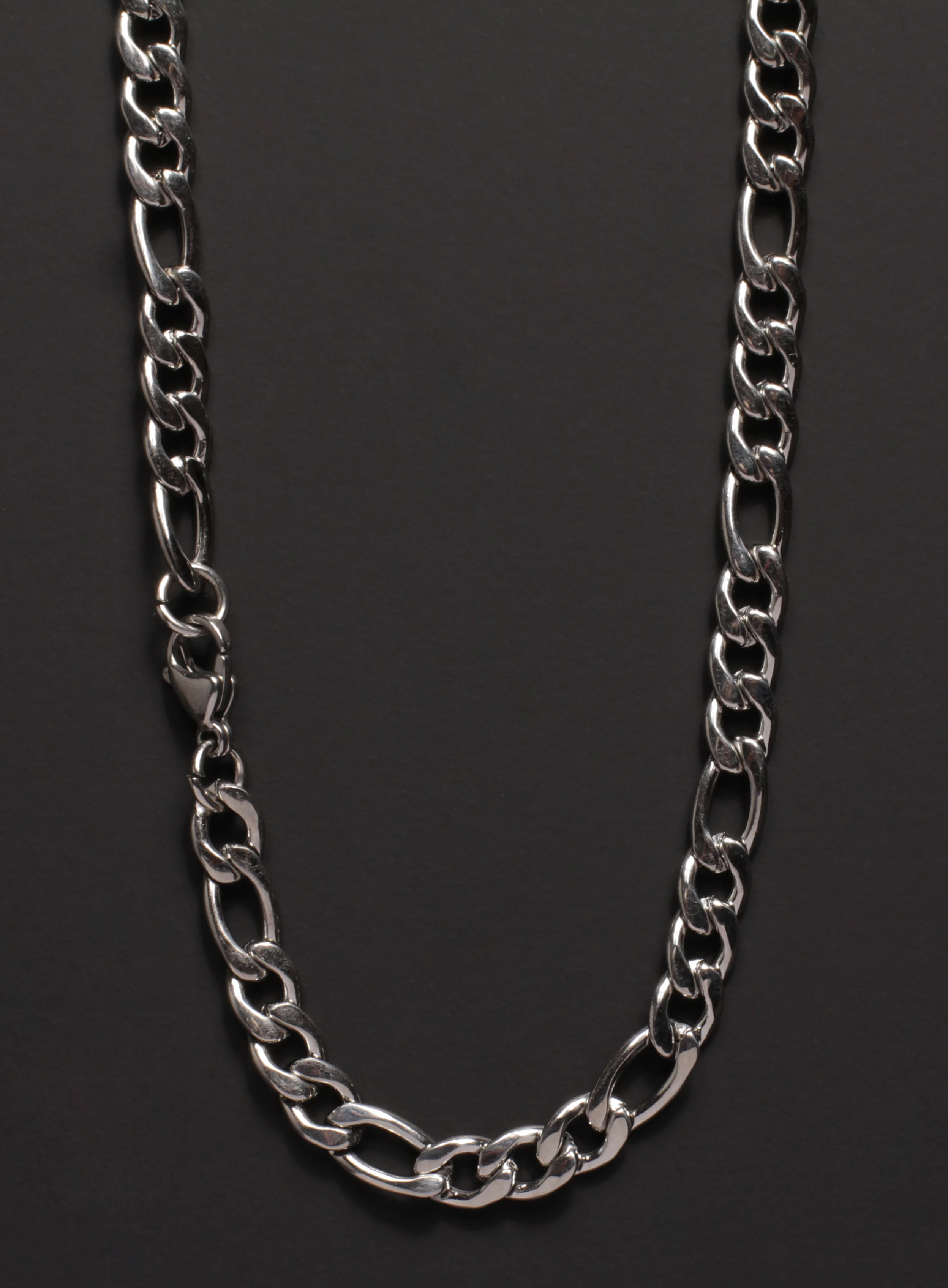 7mm Stainless Steel Figaro Chain Necklace for Men - Image 4