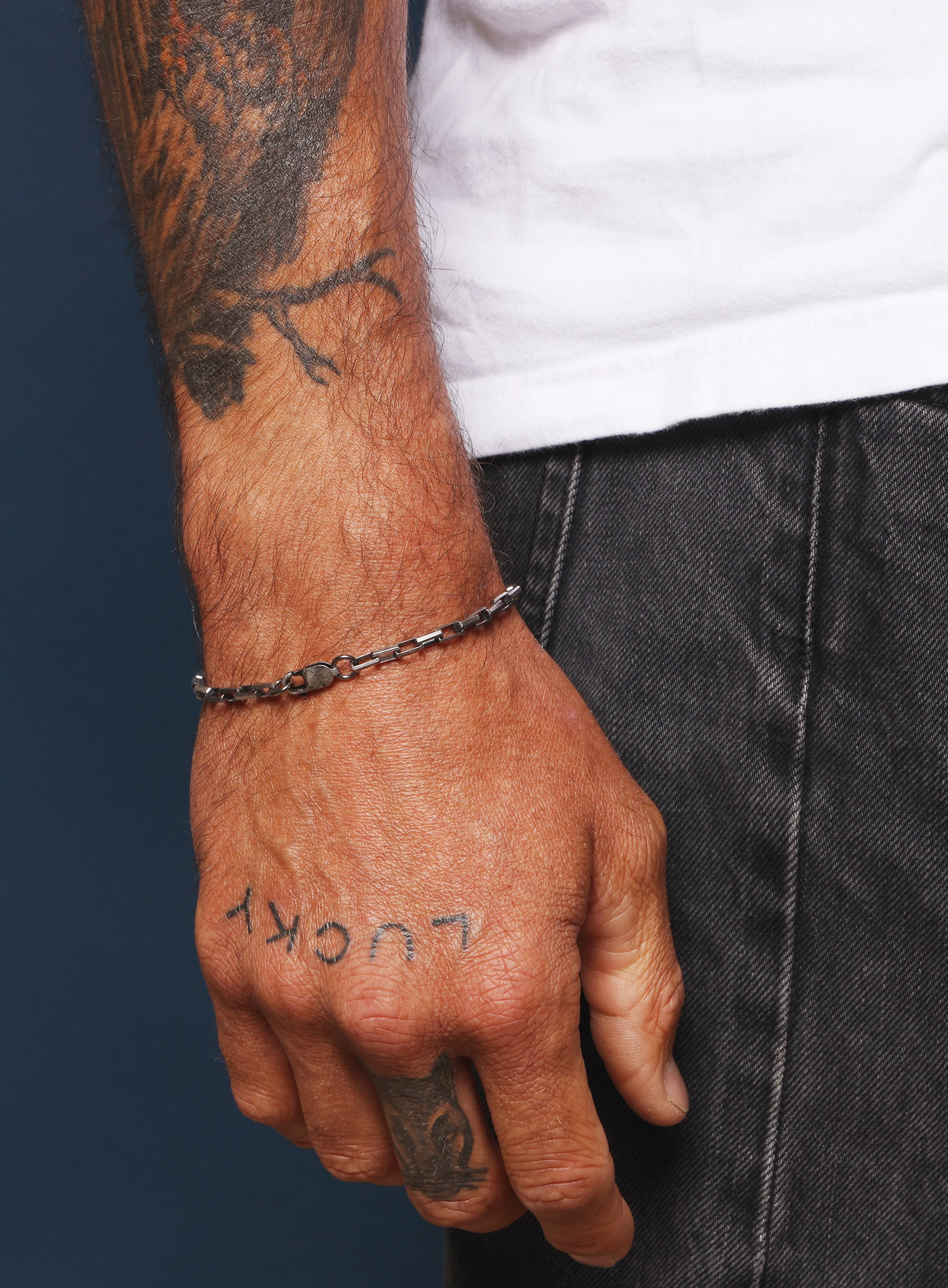 925 Oxidized Sterling Silver Elongated Box Chain Bracelet - Image 3