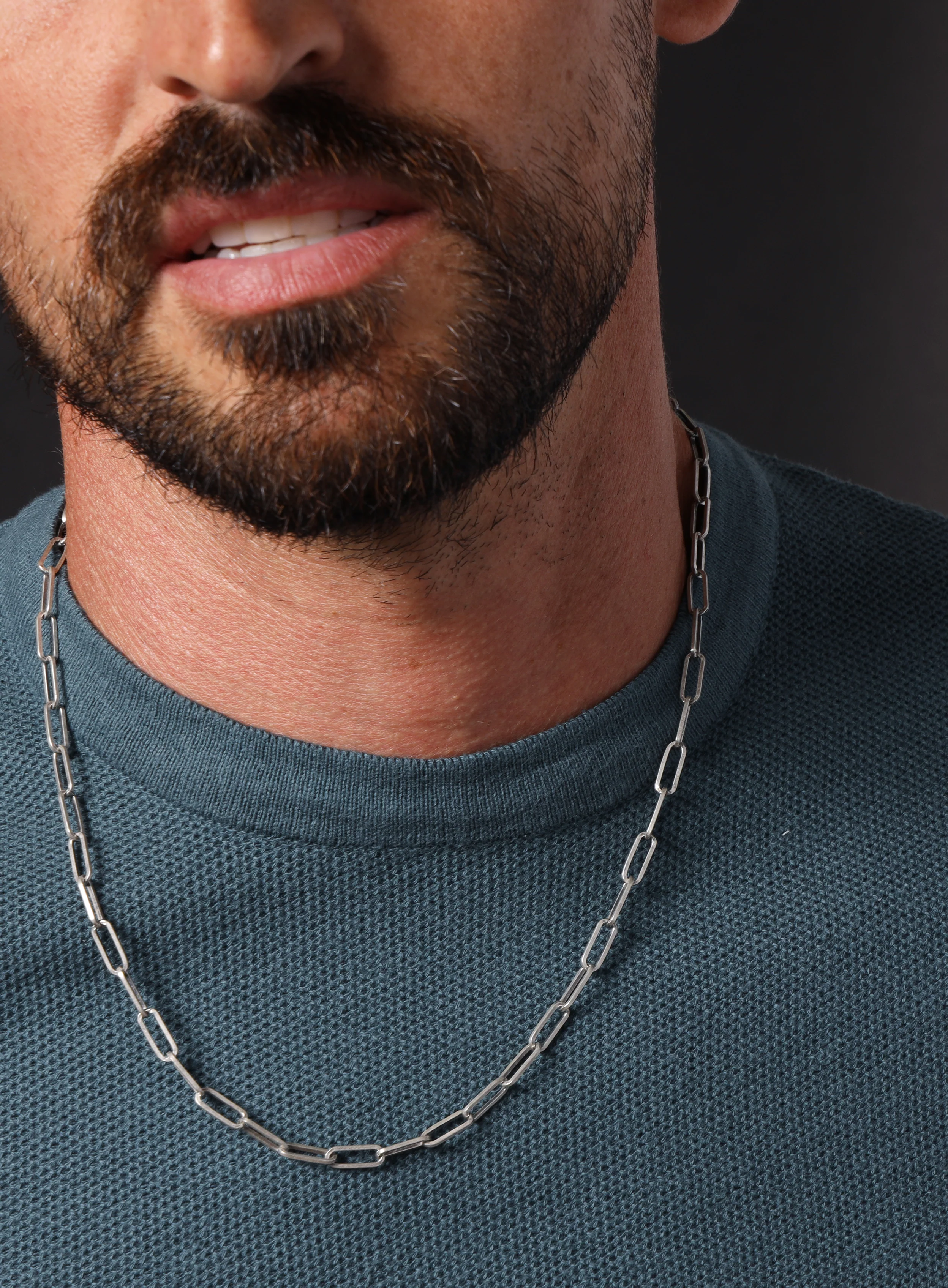 925 Oxidized Sterling Silver Cable "Clip" Chain - Image 2