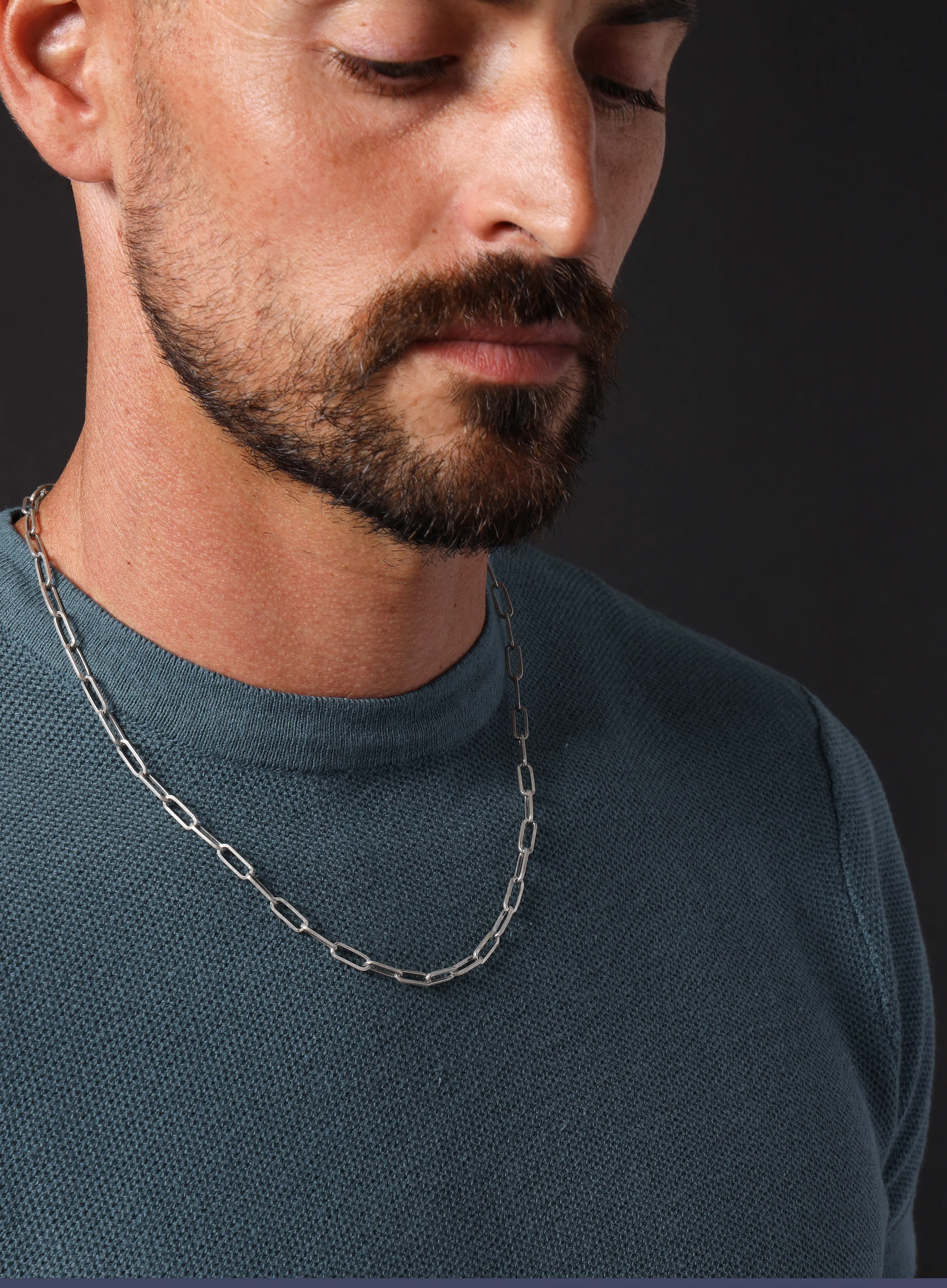 925 Oxidized Sterling Silver Cable "Clip" Chain - Image 4
