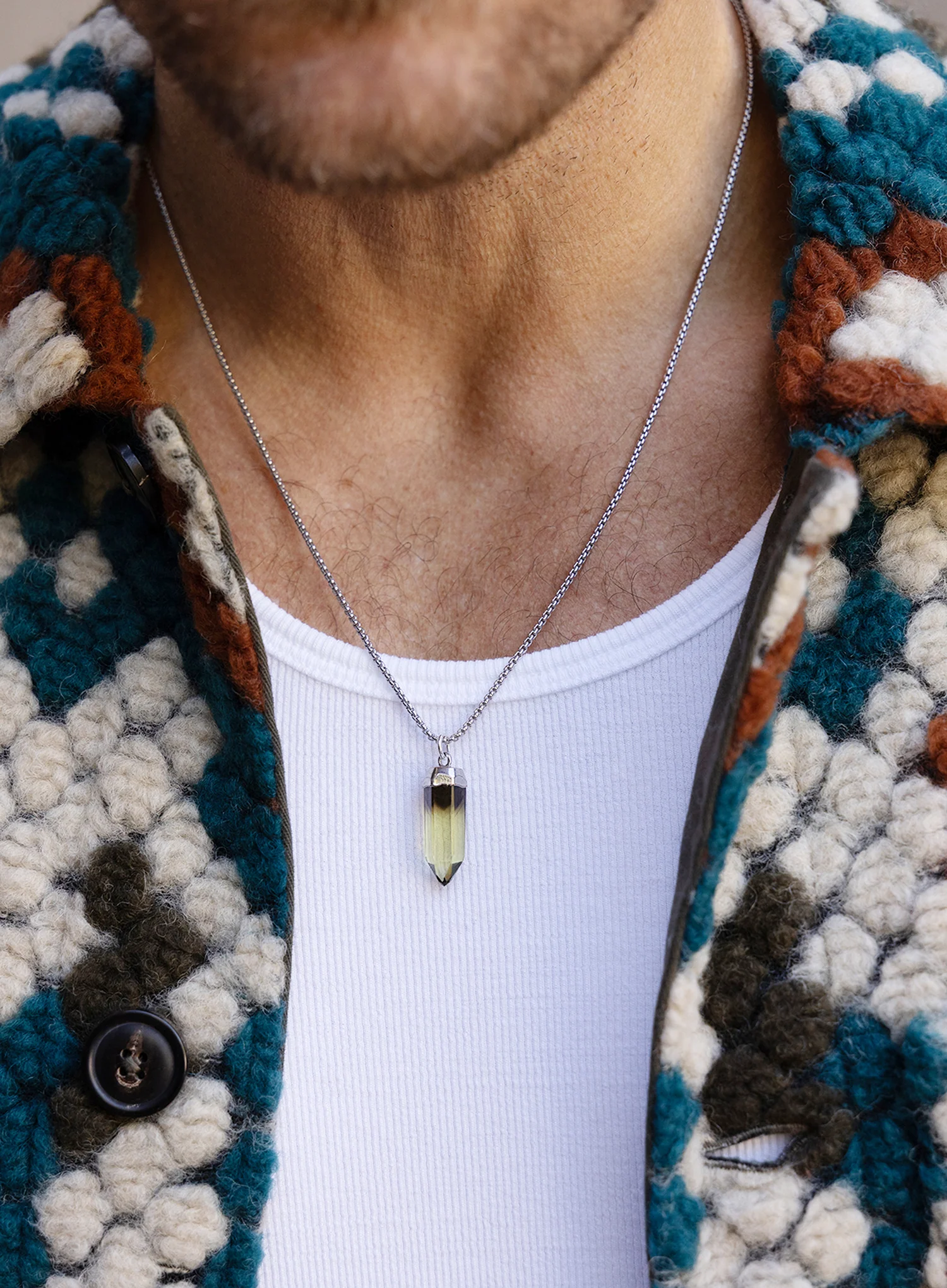 925 Sterling Silver Lemon Quartz Point Pendant Necklace (limited edition)