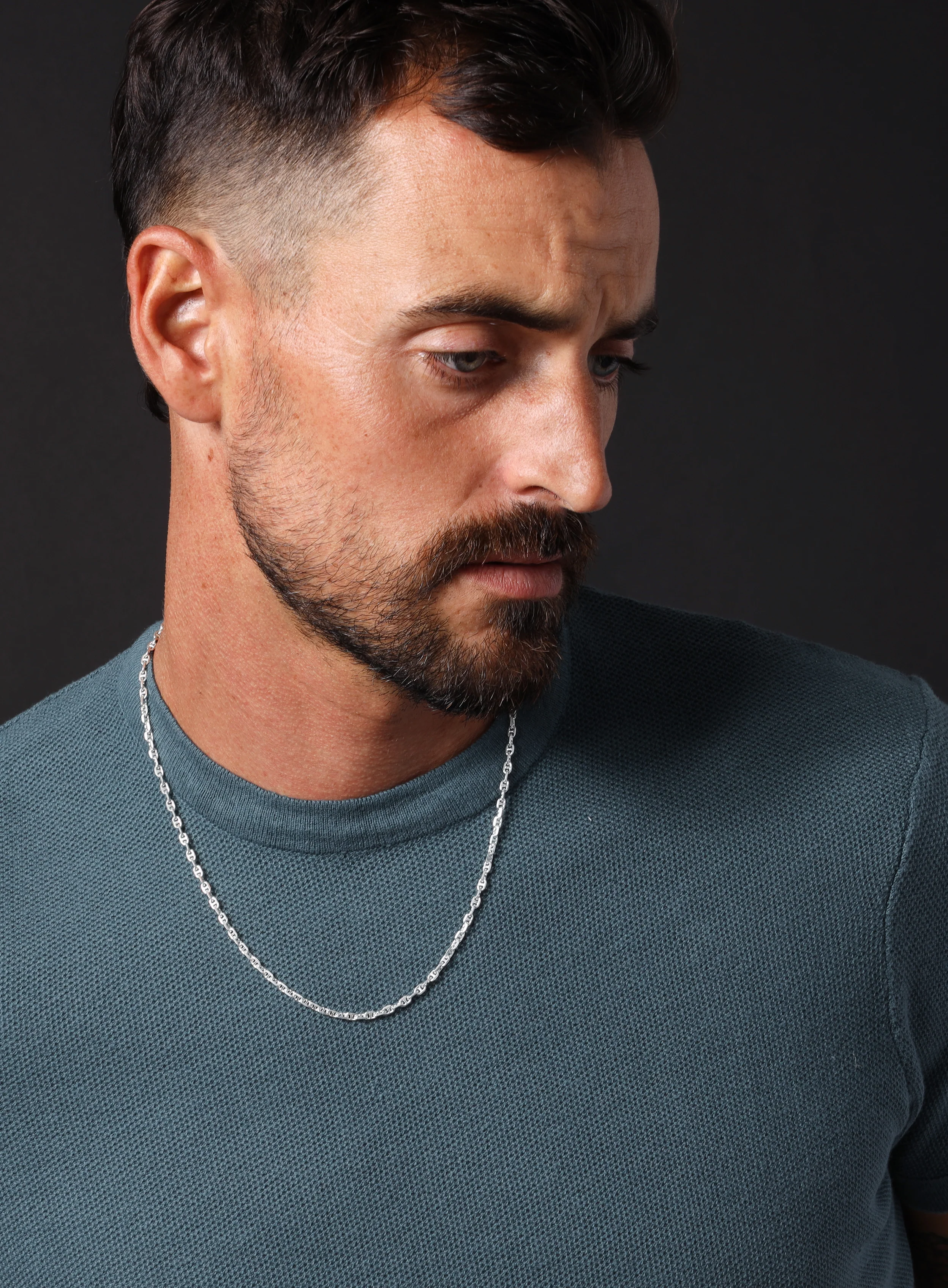 925 Sterling Silver Mini Anchor Chain Necklace for Men - Image 6