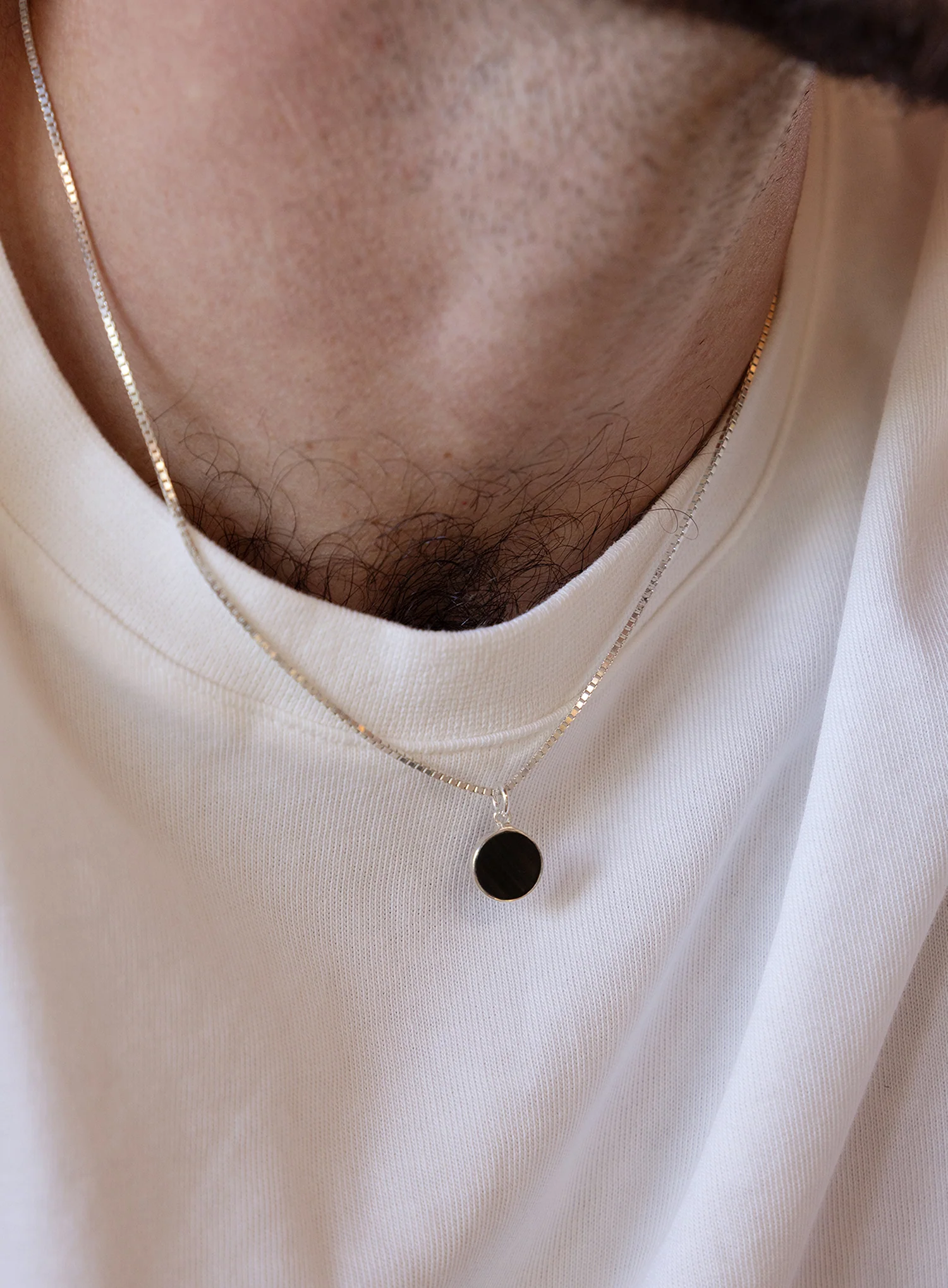 925 Sterling Silver Obsidian Gemstone Necklace for Men - Image 4