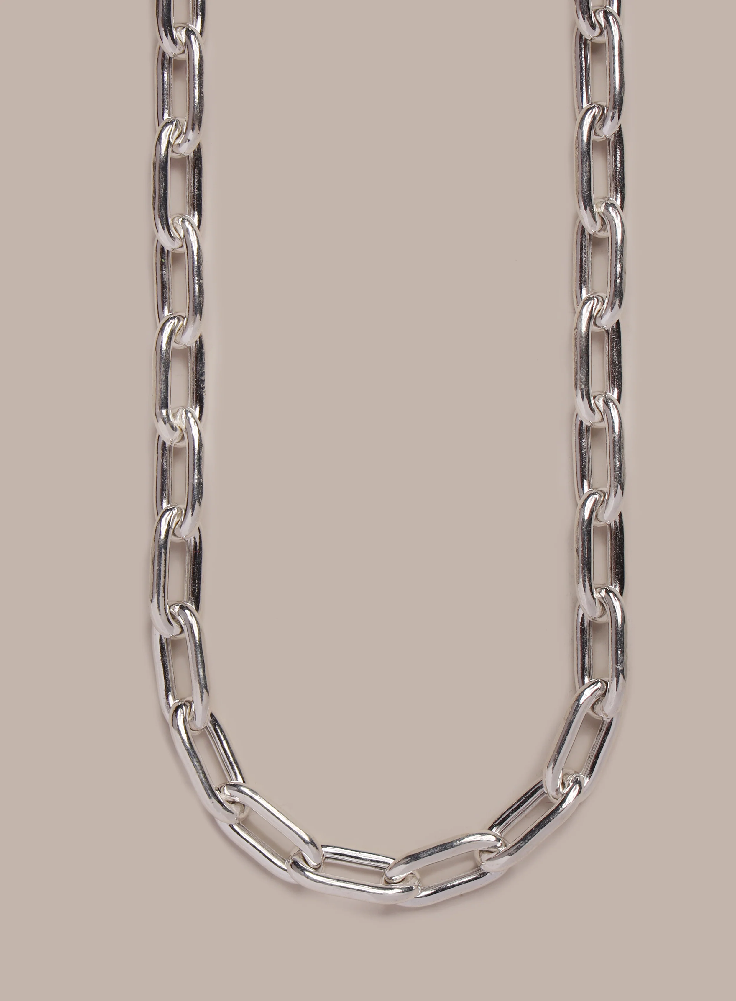 925 Sterling Silver Oval Cable Chain Necklace for Men