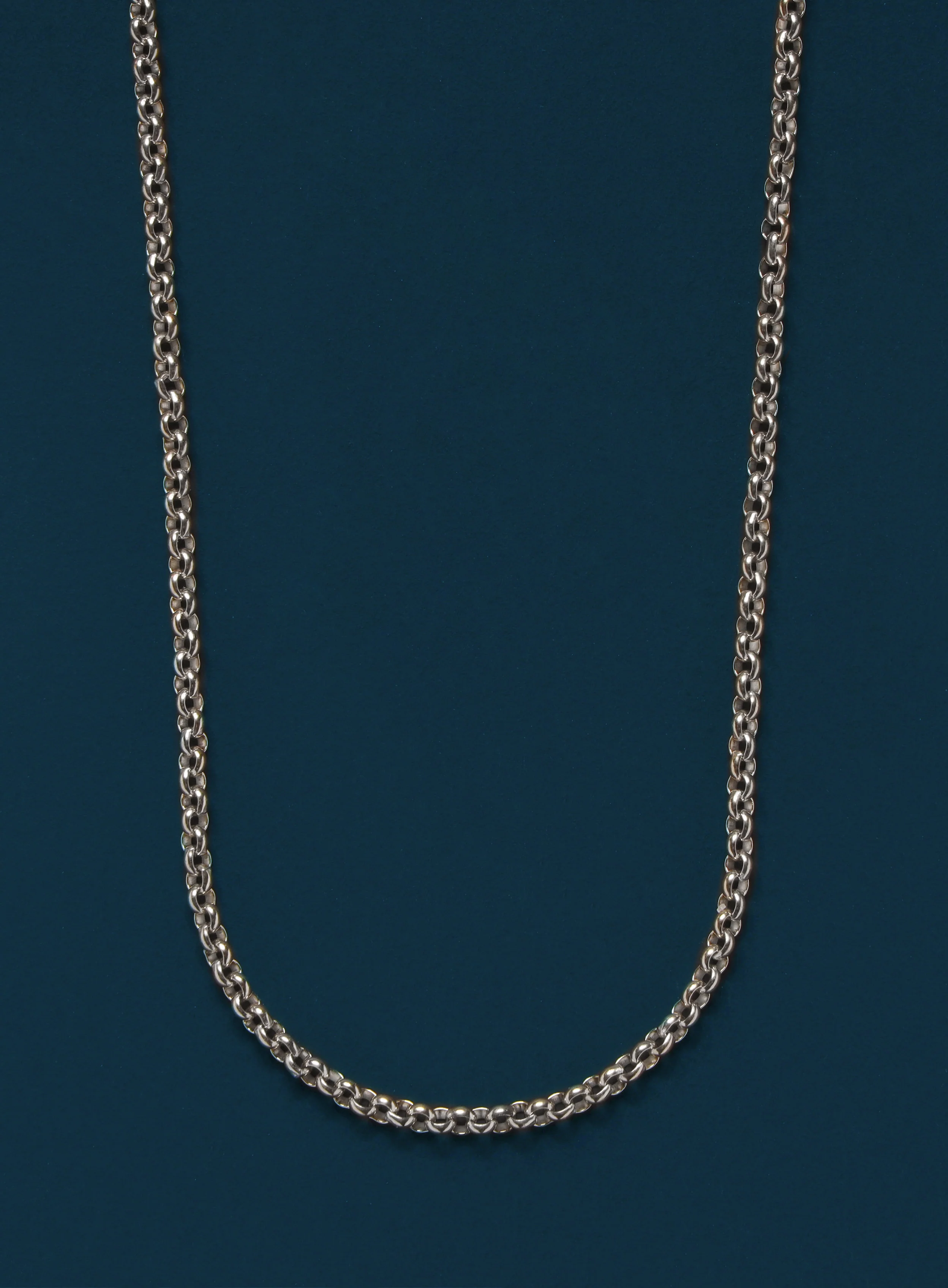 925 Sterling Silver Rolo Chain Necklace for Men