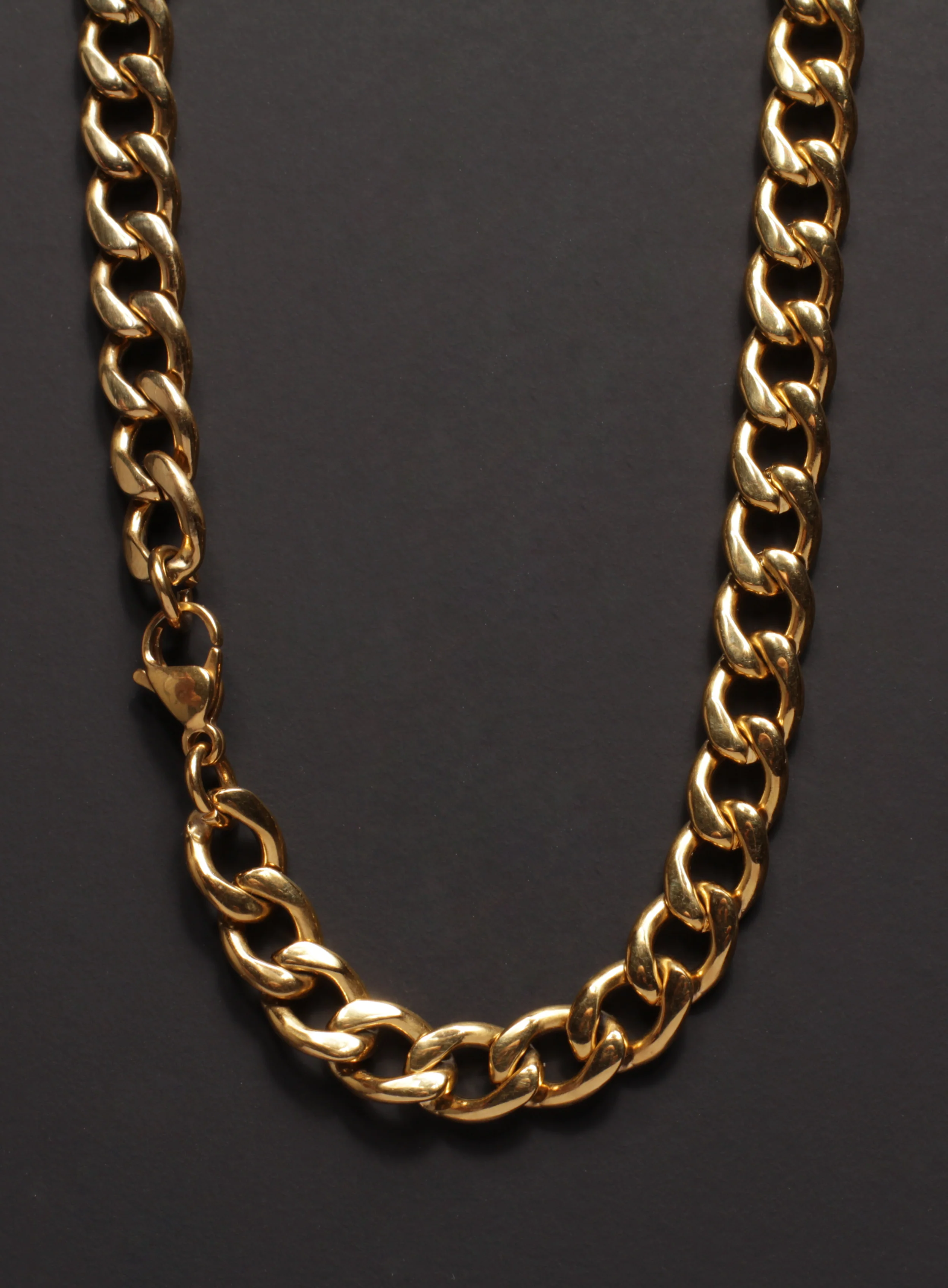 9mm Gold Curb Chain Necklace for Men - Image 4