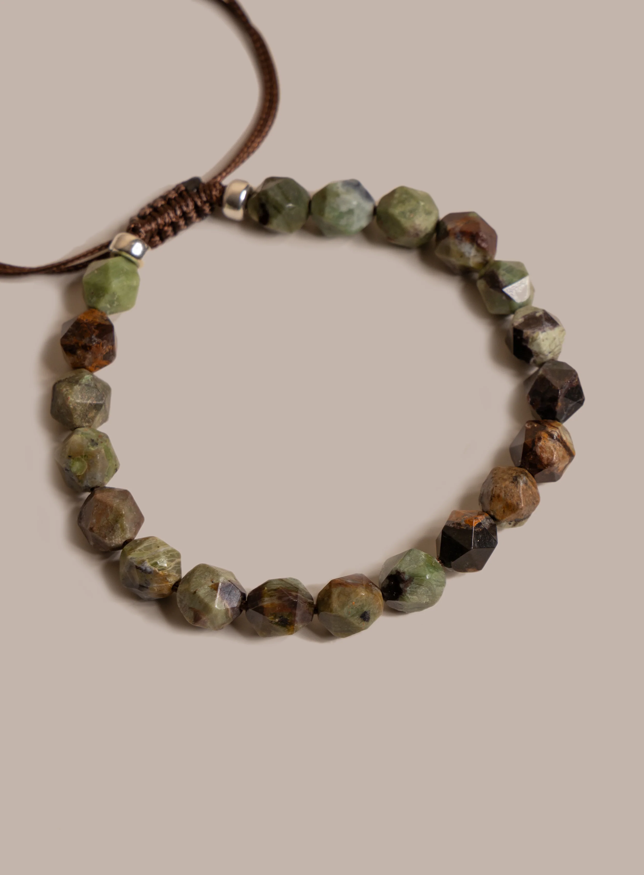 African Turquoise and Sterling Silver Bead Bracelet for Men - Image 3