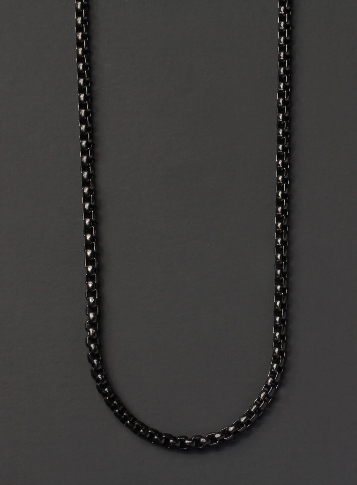 Black Stainless Steel Chain Necklace for Men - Image 3