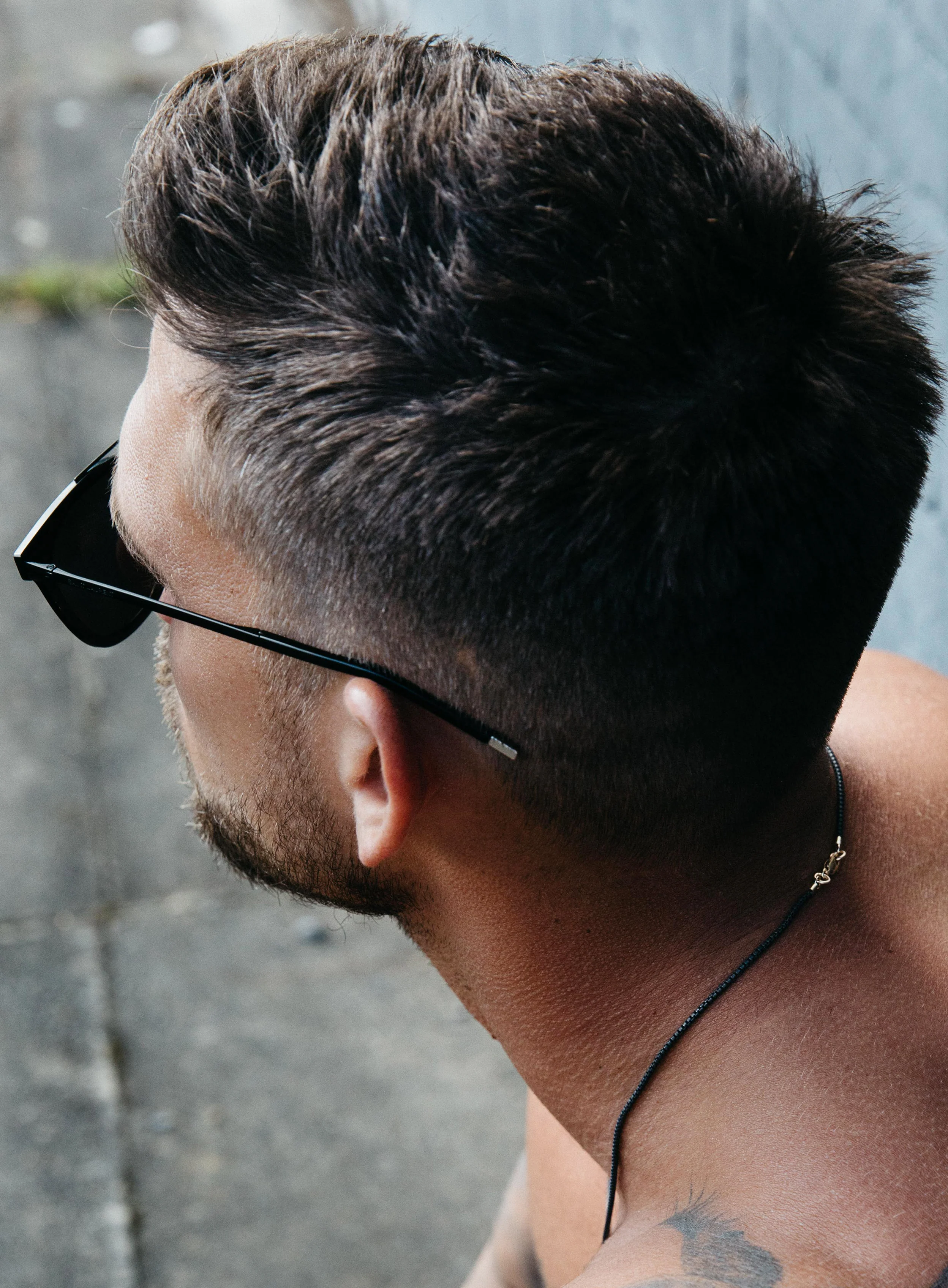 Black Titanium Round Box Chain Necklace for Men - Image 3