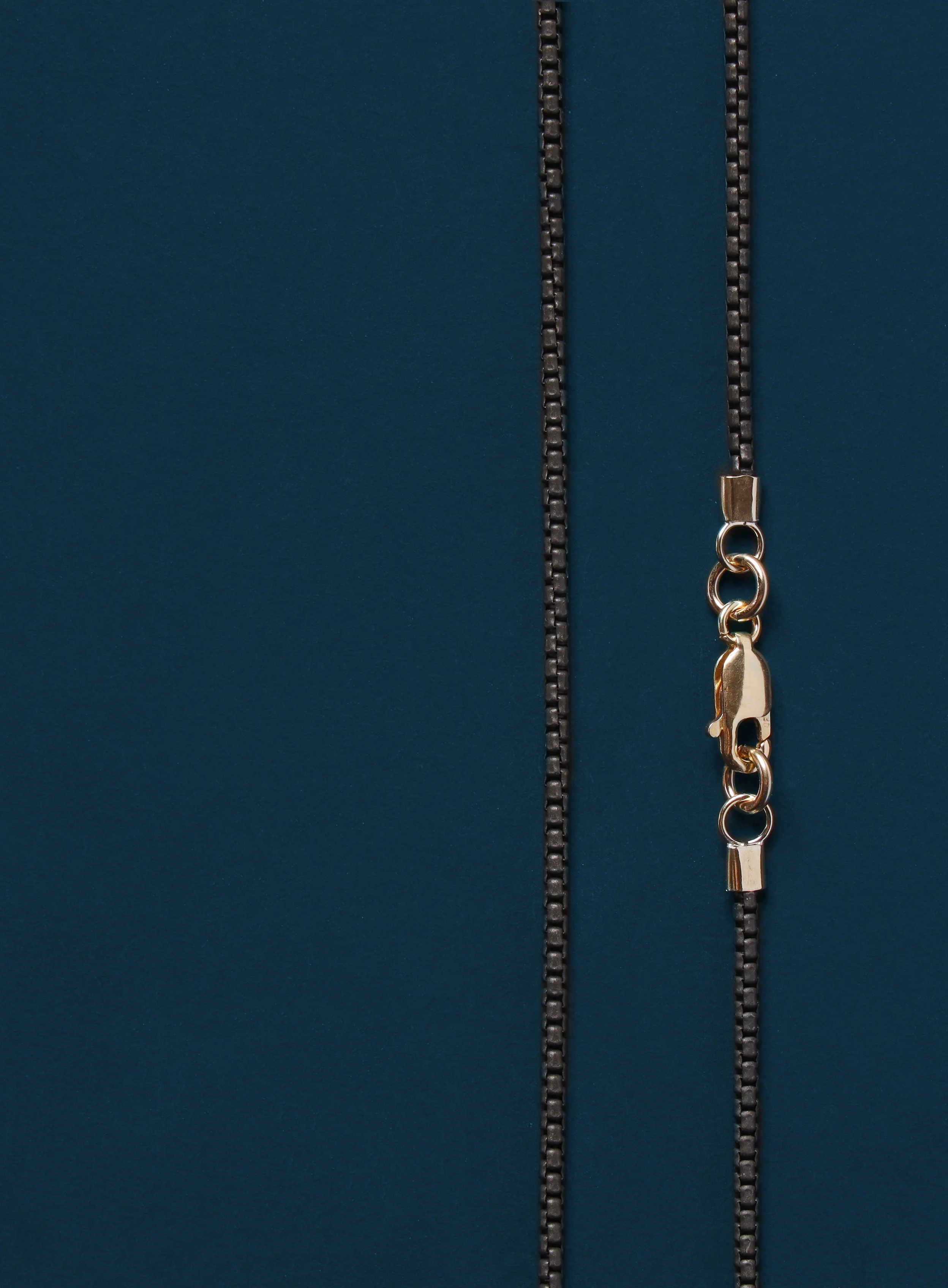 Black Titanium Round Box Chain Necklace for Men - Image 5