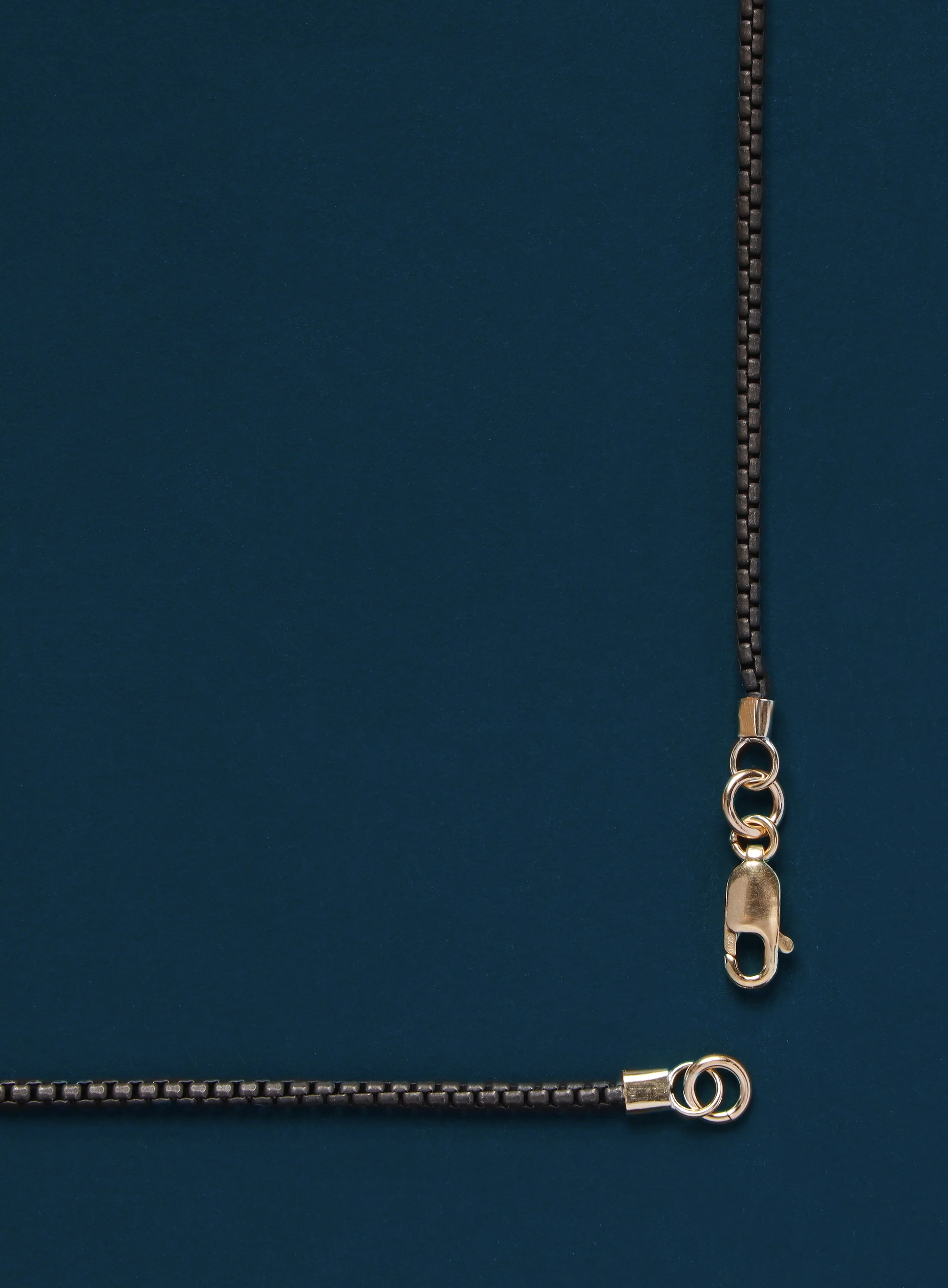 Black Titanium Round Box Chain Necklace for Men - Image 8