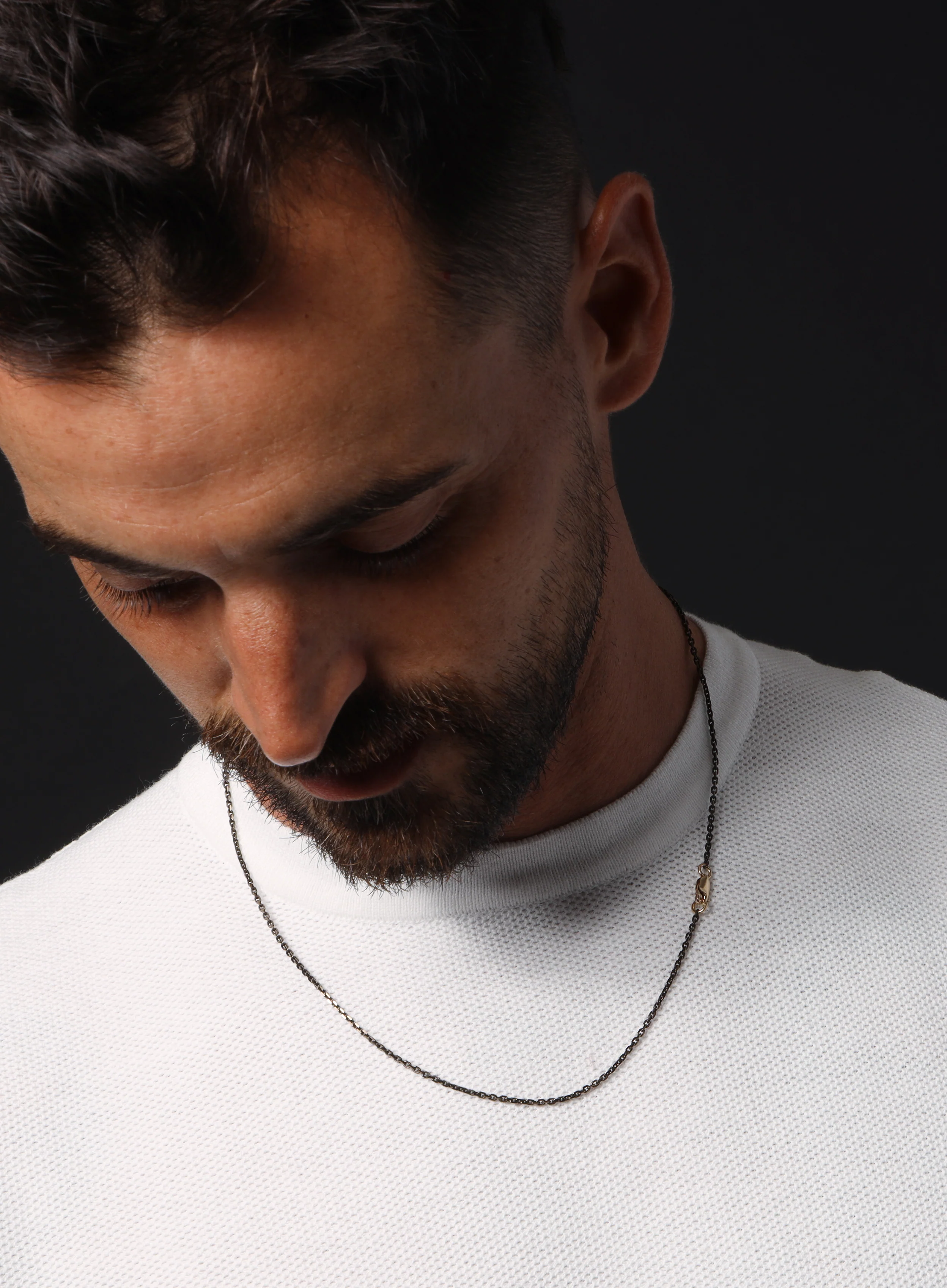"Chocolate" Vermeil Gold Cable Chain Necklace for Men - Image 9