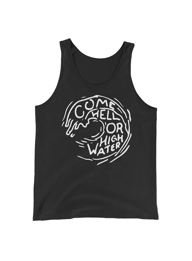 "Come Hell or High Water" Black Tank Top - Image 2