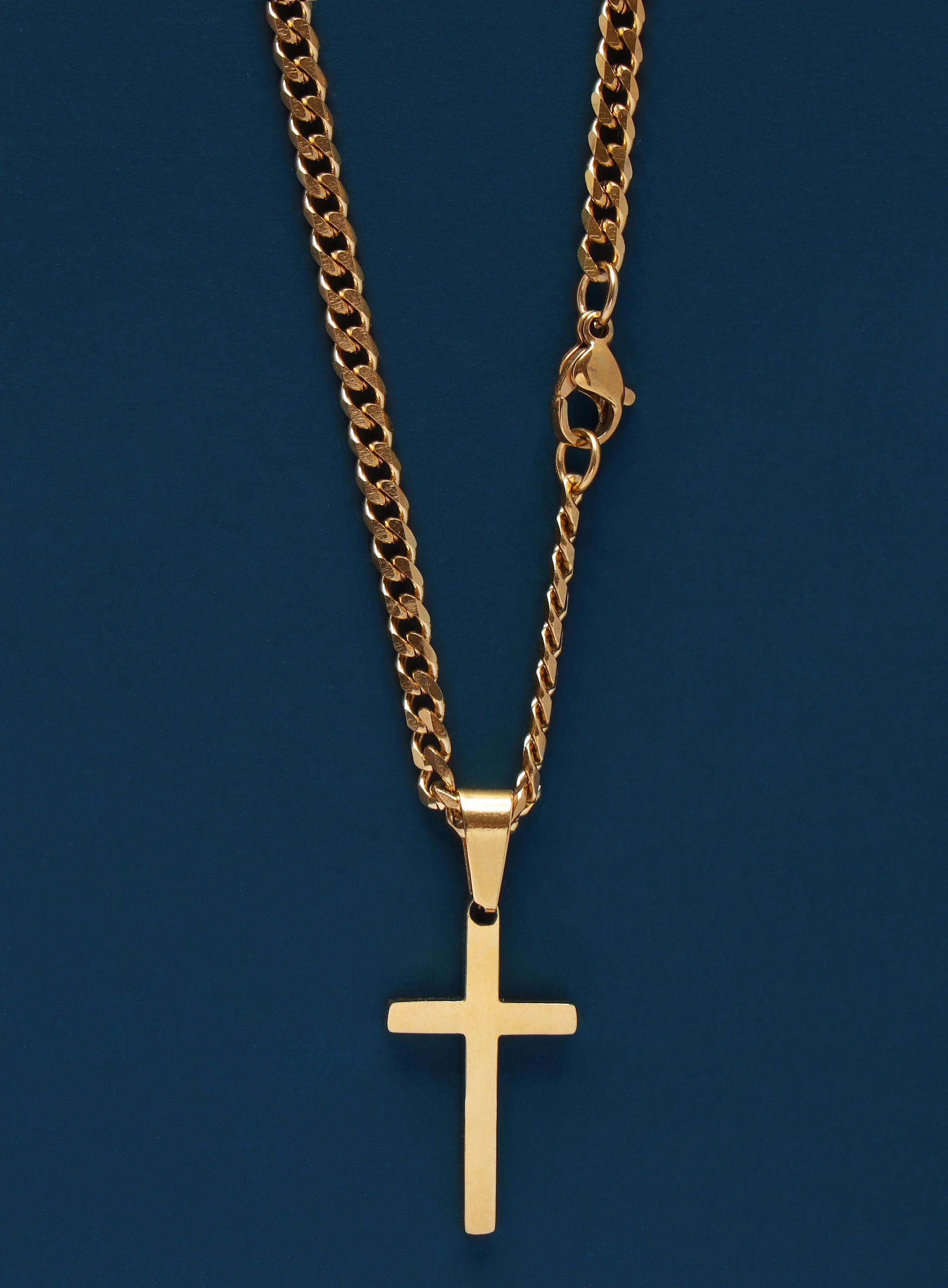 Cuban Chain Gold Cross Necklace for Men - Image 5