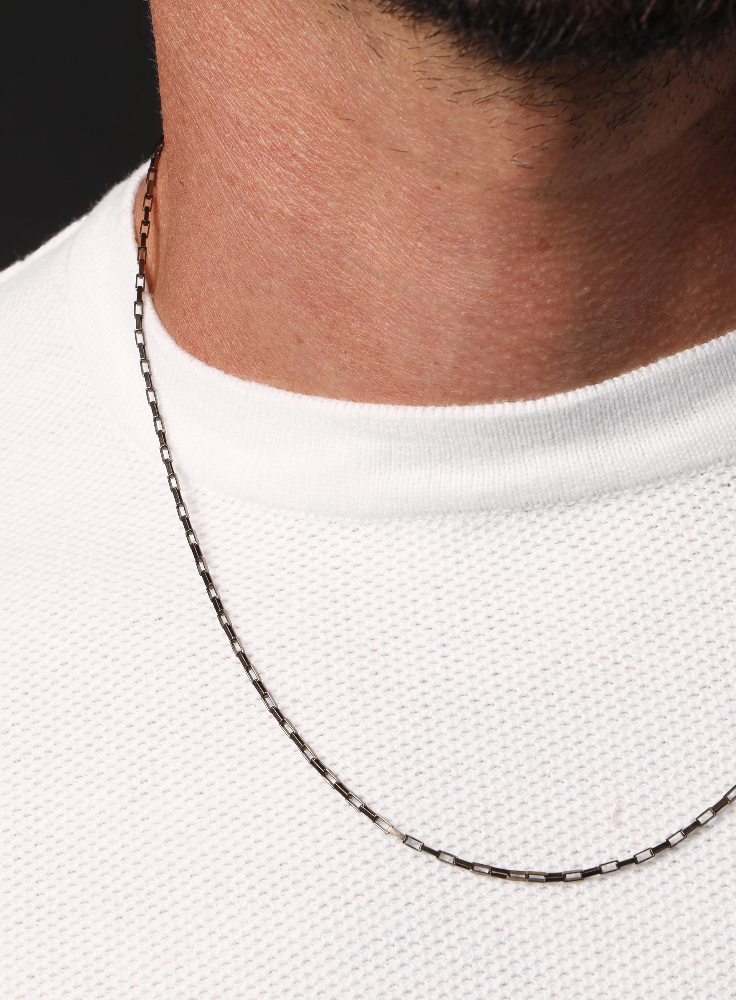 Elongated Cable "Chocolate" Vermeil Gold Chain Necklace for Men - Image 9