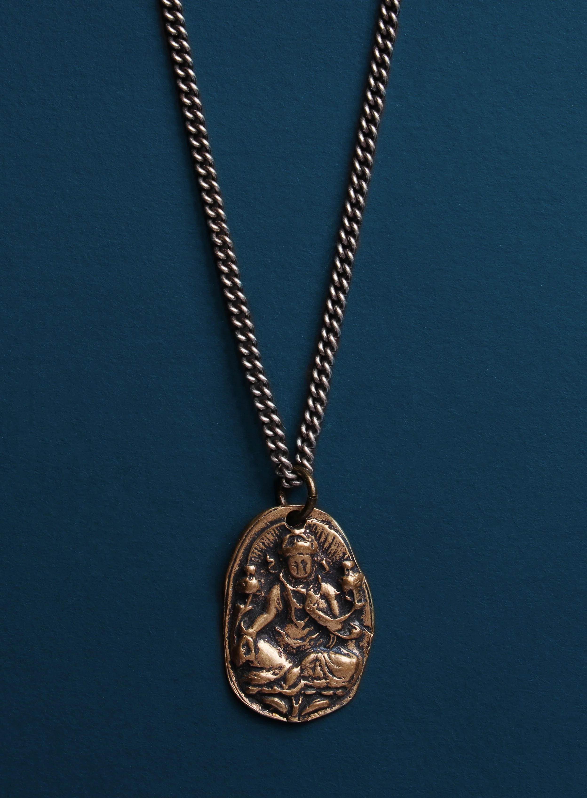 Ganesha Bronze Necklace for Men.