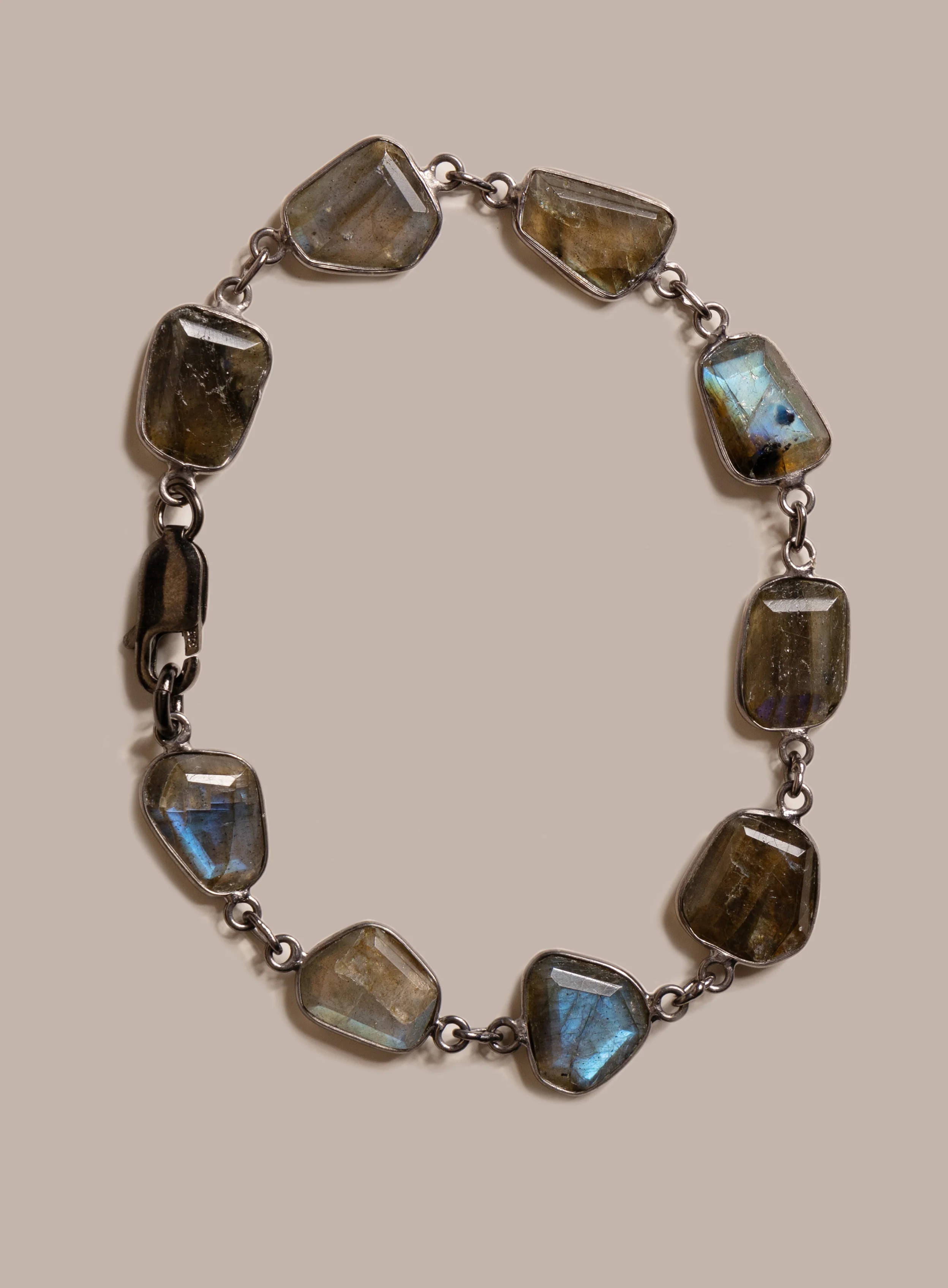 Labradorite and Sterling Silver Links Bracelet for Men - Image 2