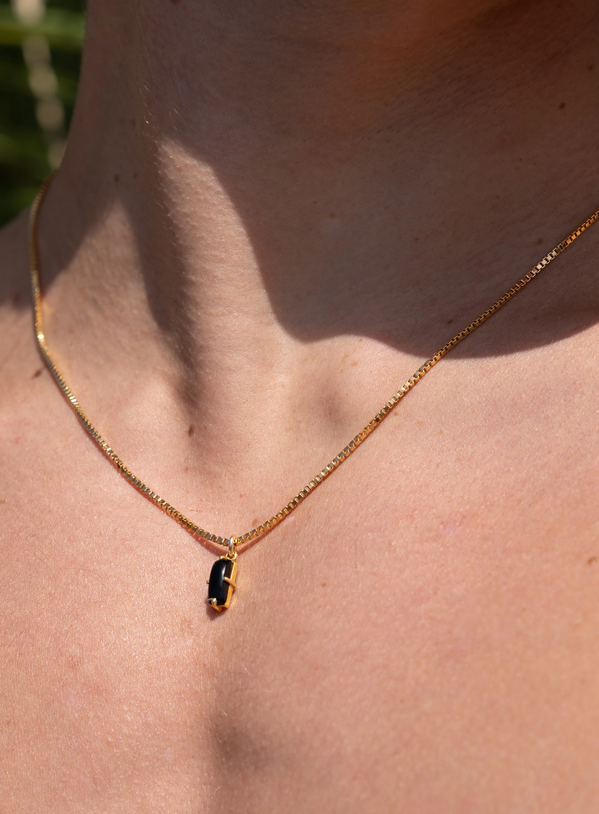 Genuine Black Onyx 14k Gold Filled Chain Necklace for Men - Image 3