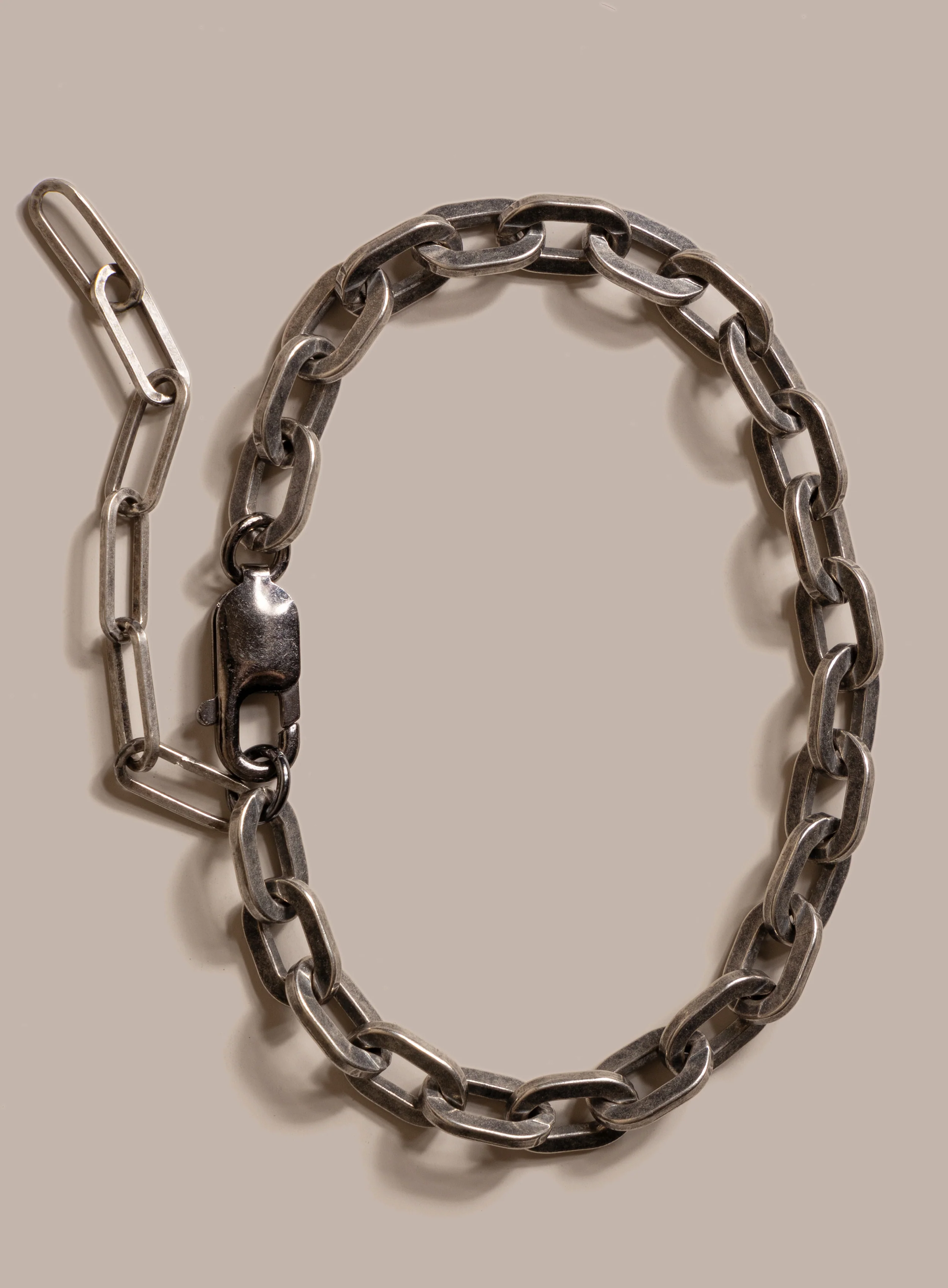 925 Oxidized Sterling Silver Thick Cable Chain Bracelet for Men - Image 10