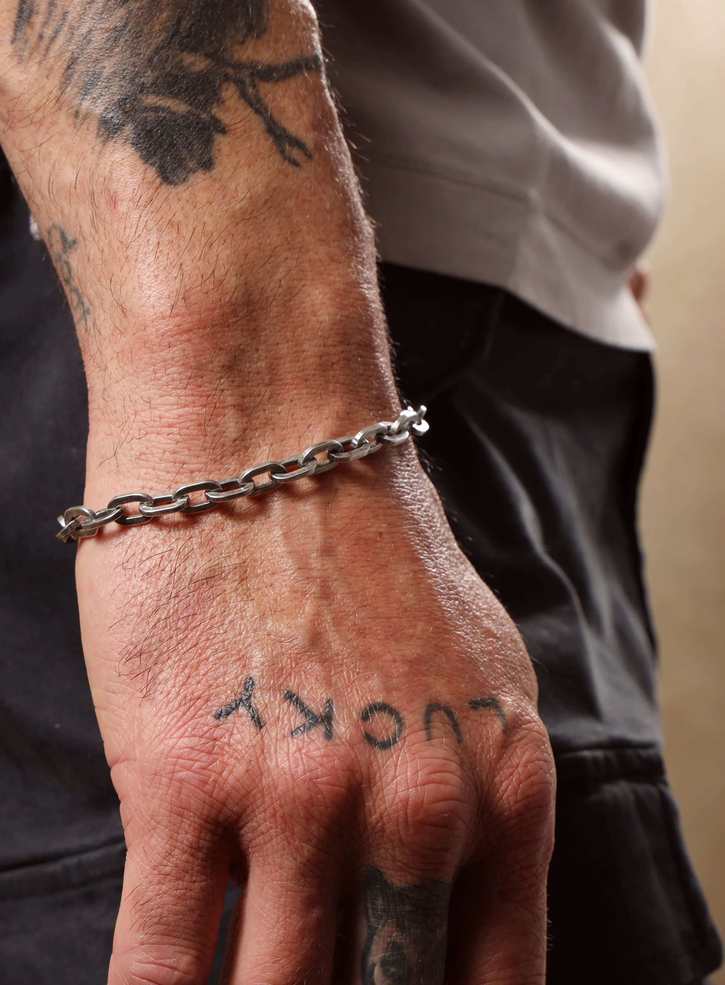 925 Oxidized Sterling Silver Thick Cable Chain Bracelet for Men - Image 11