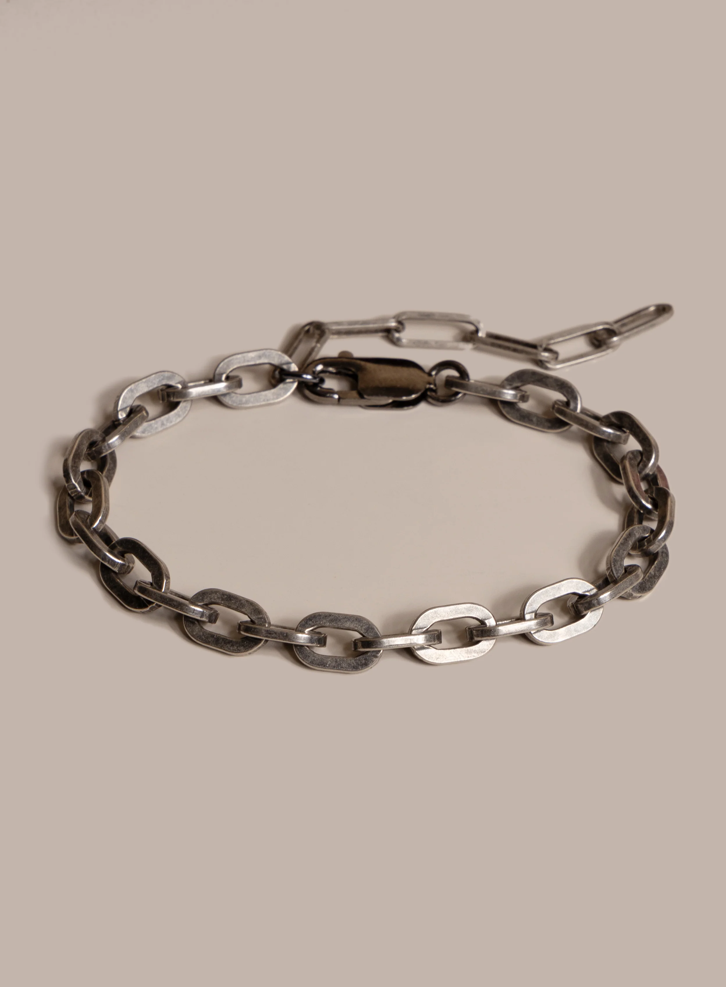 925 Oxidized Sterling Silver Thick Cable Chain Bracelet for Men - Image 3