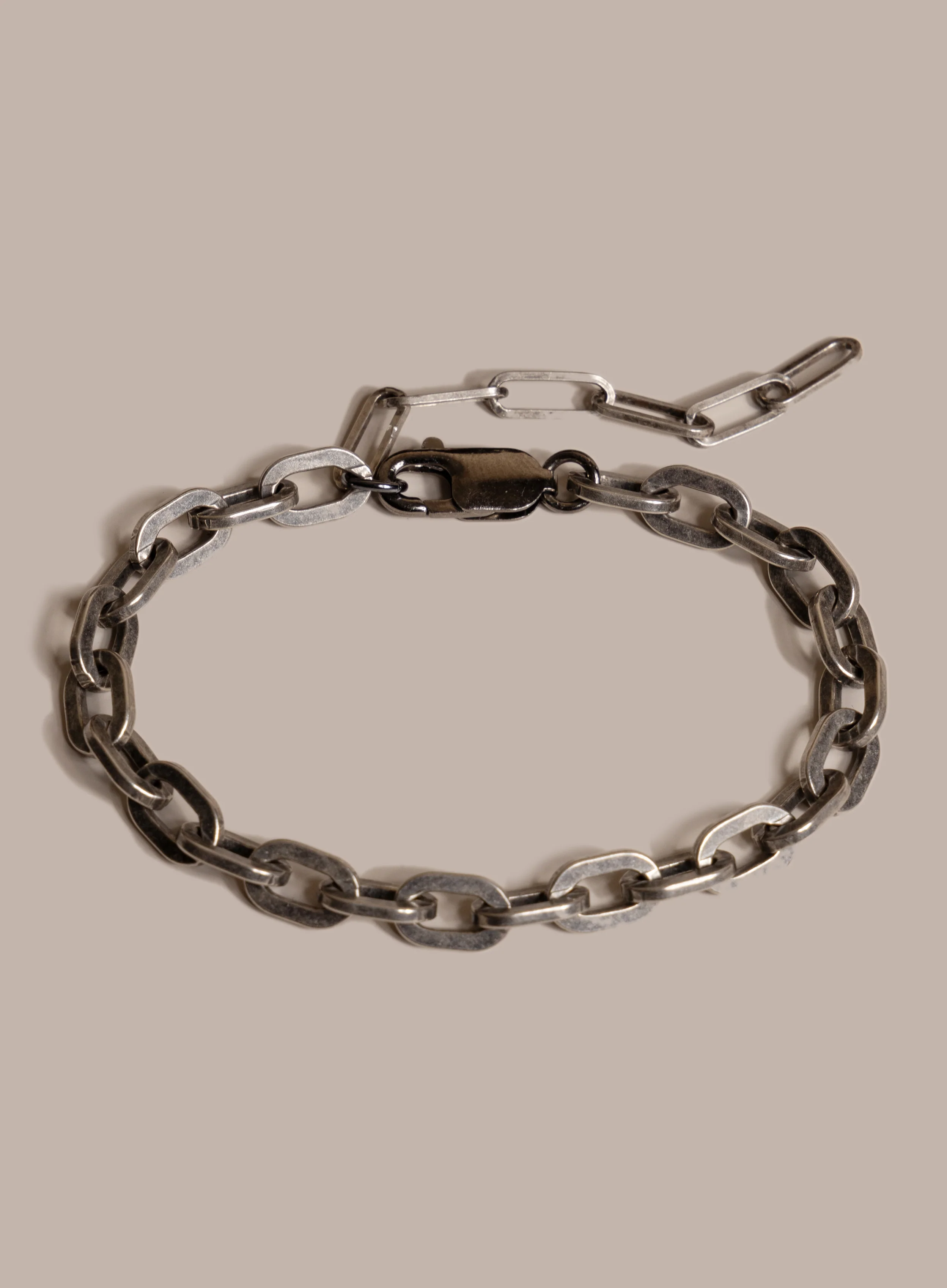 925 Oxidized Sterling Silver Thick Cable Chain Bracelet for Men - Image 5