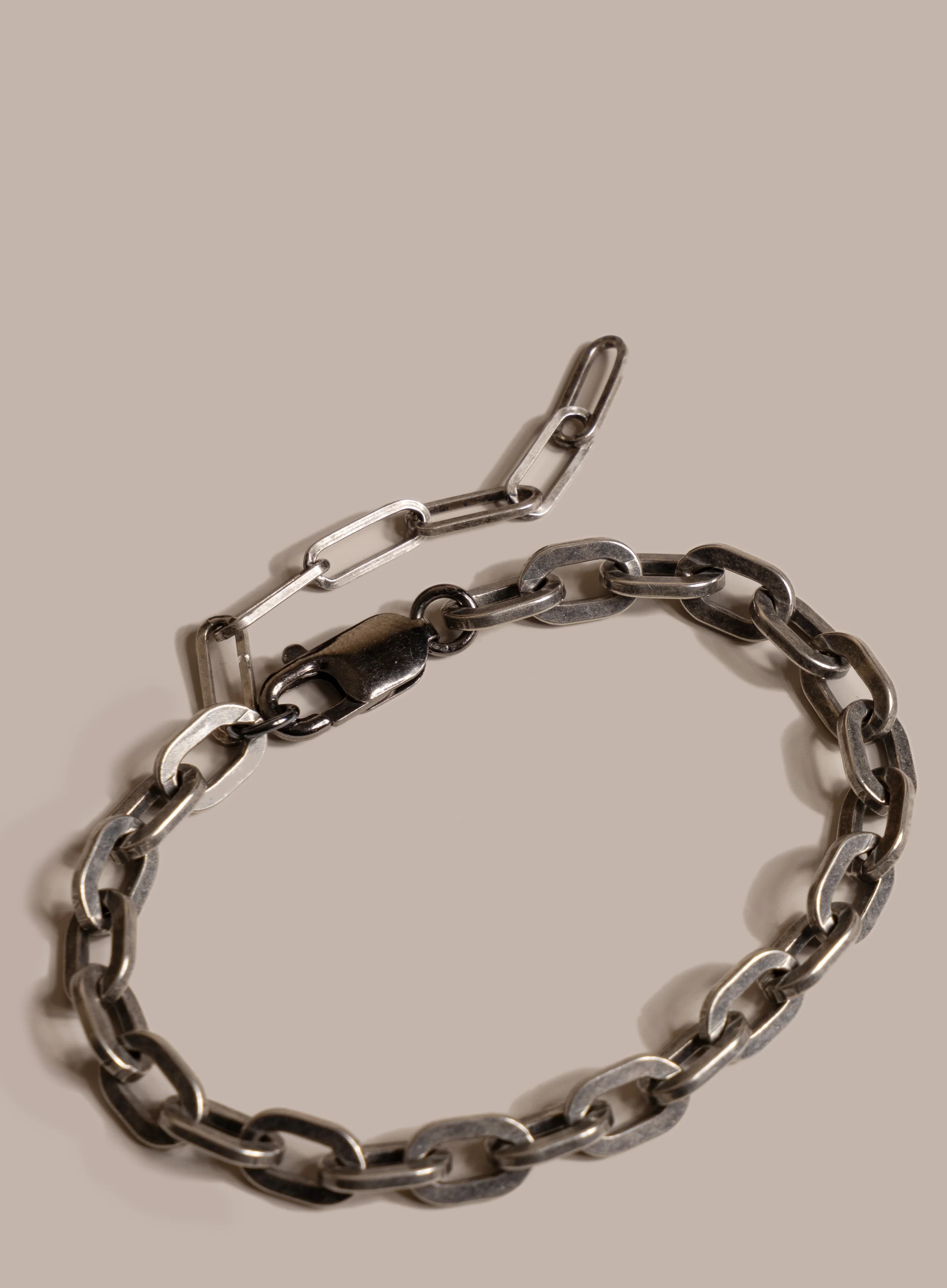 925 Oxidized Sterling Silver Thick Cable Chain Bracelet for Men - Image 7