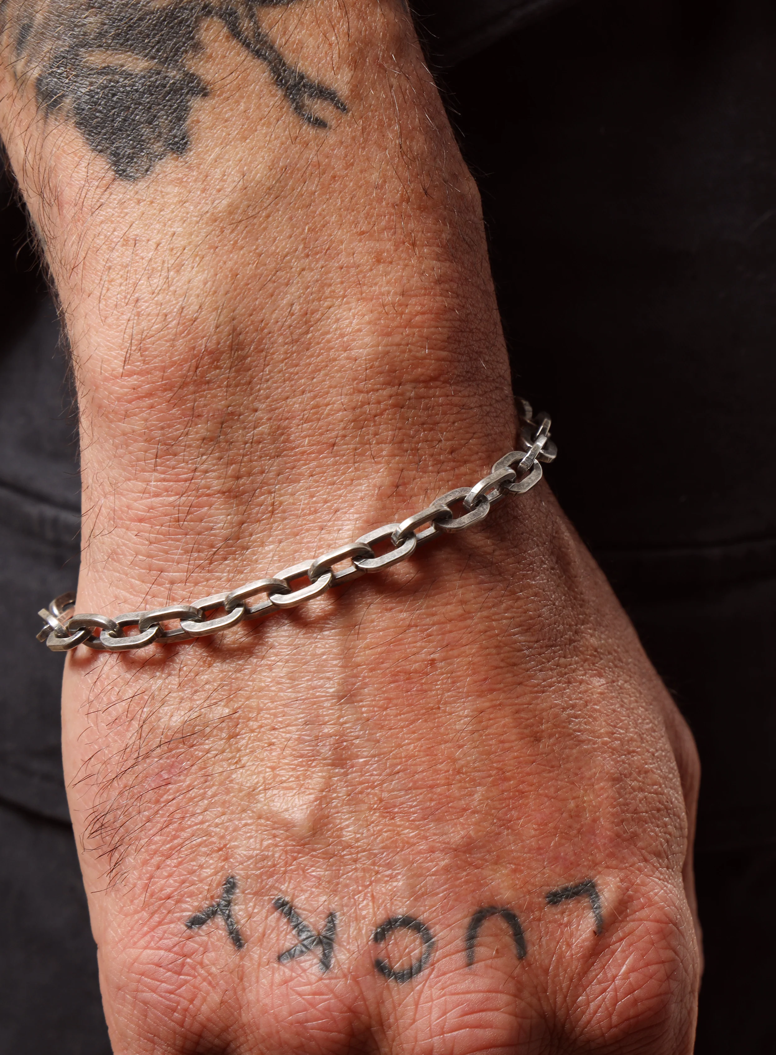 925 Oxidized Sterling Silver Thick Cable Chain Bracelet for Men - Image 8