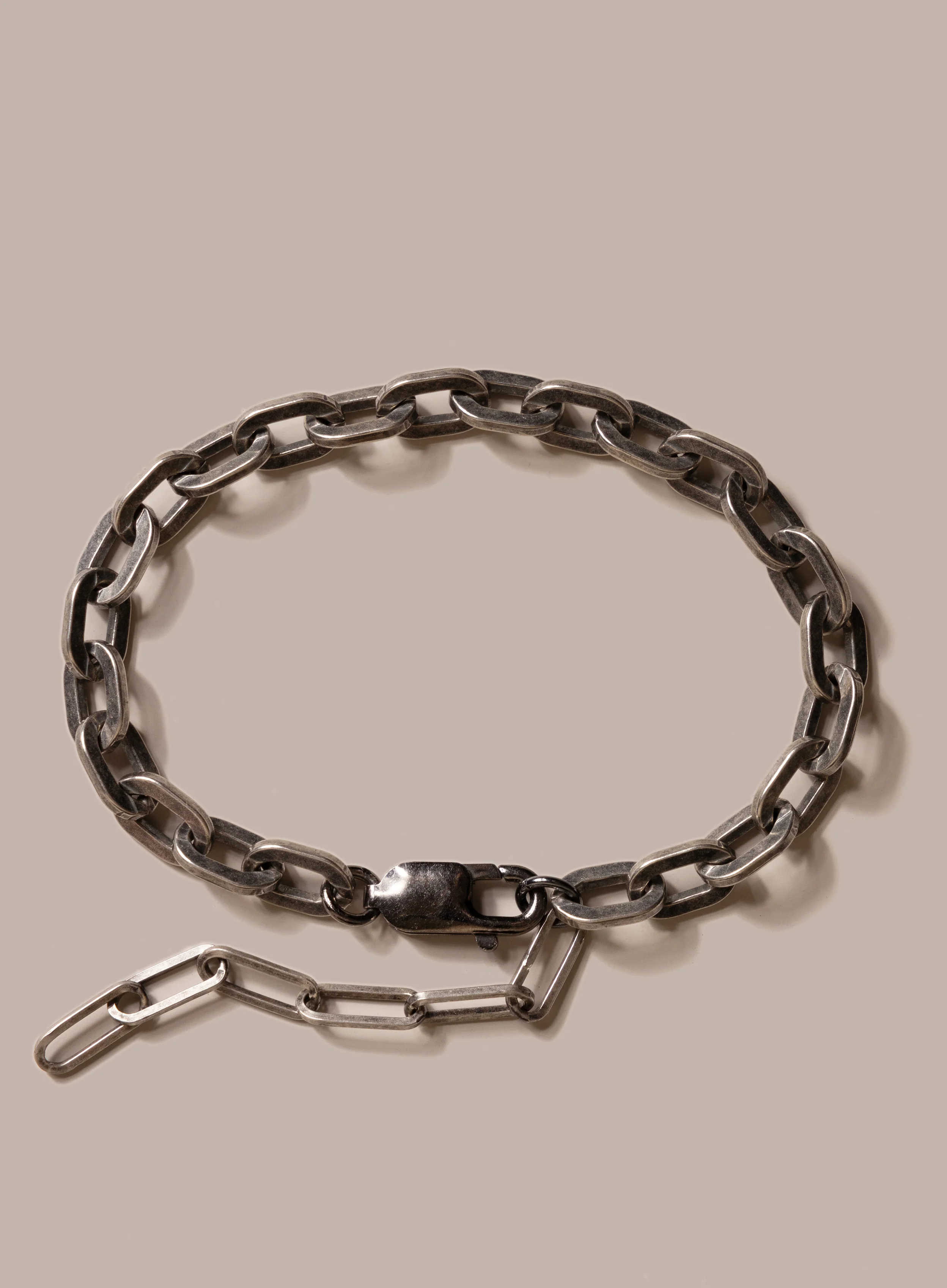 925 Oxidized Sterling Silver Thick Cable Chain Bracelet for Men - Image 9