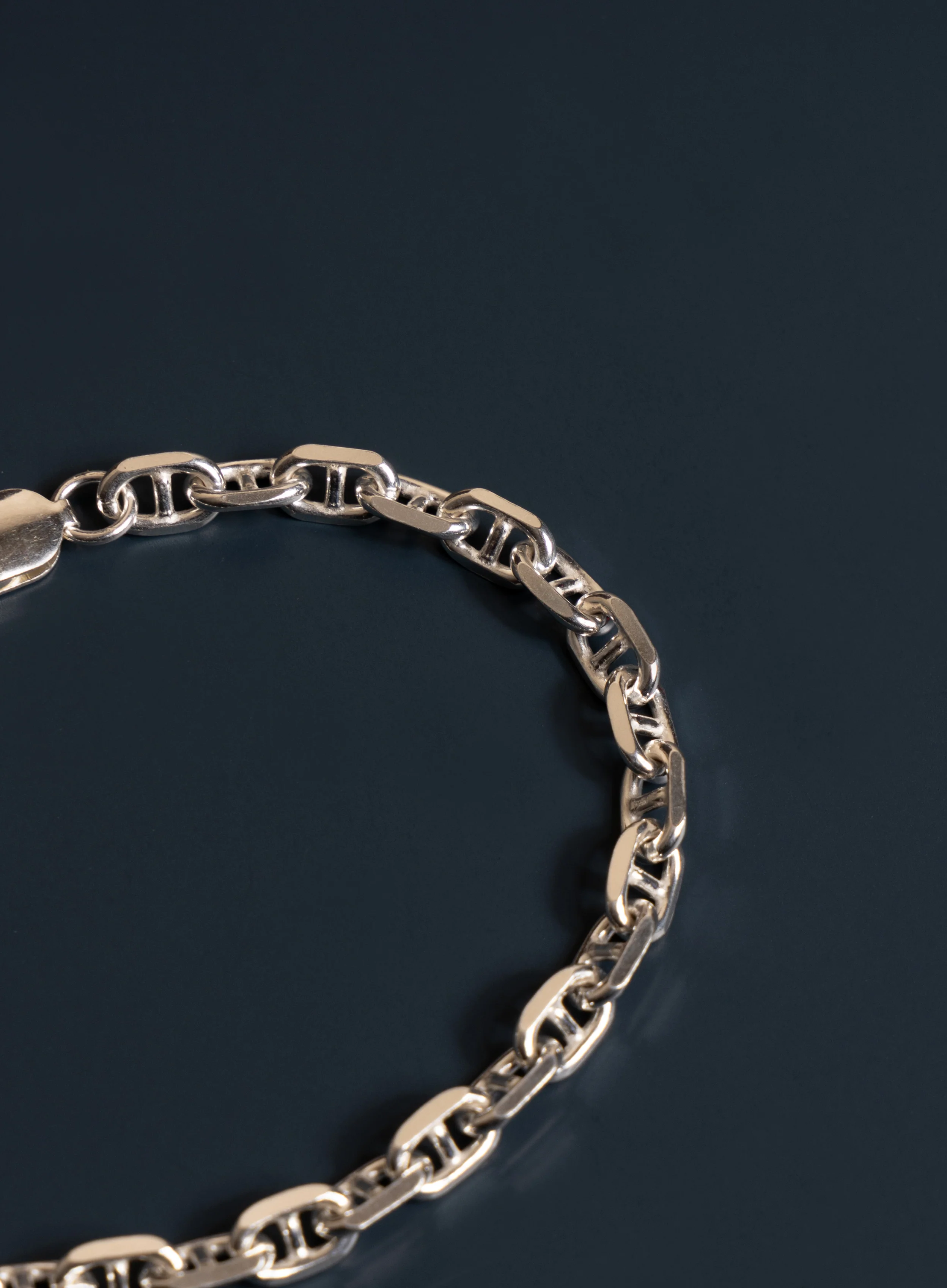 925 Sterling Silver Double Anchor Chain Men's Bracelet - Image 11