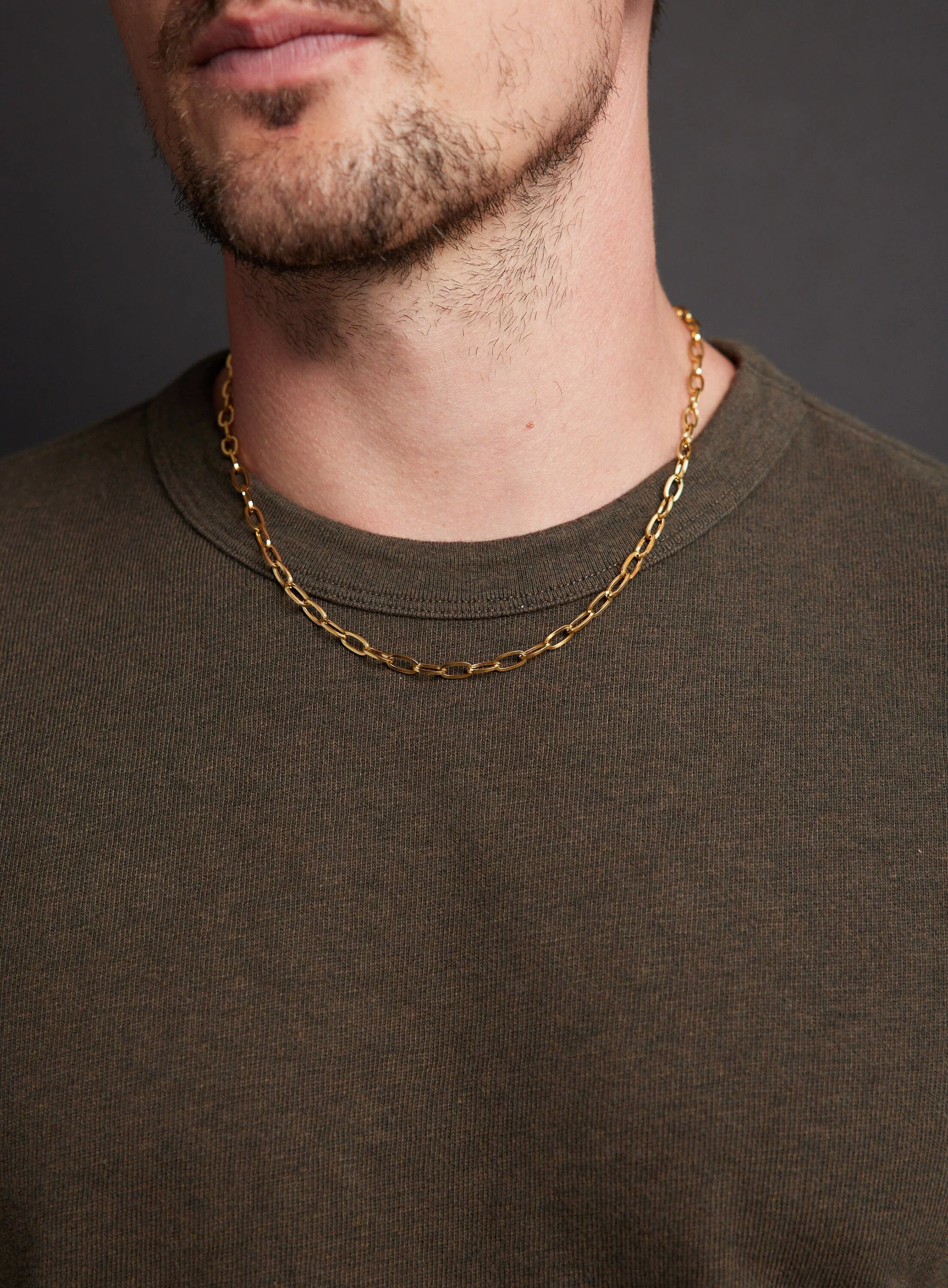Gold 5.5mm Thick 316L Stainless Steel Cable Chain Necklace