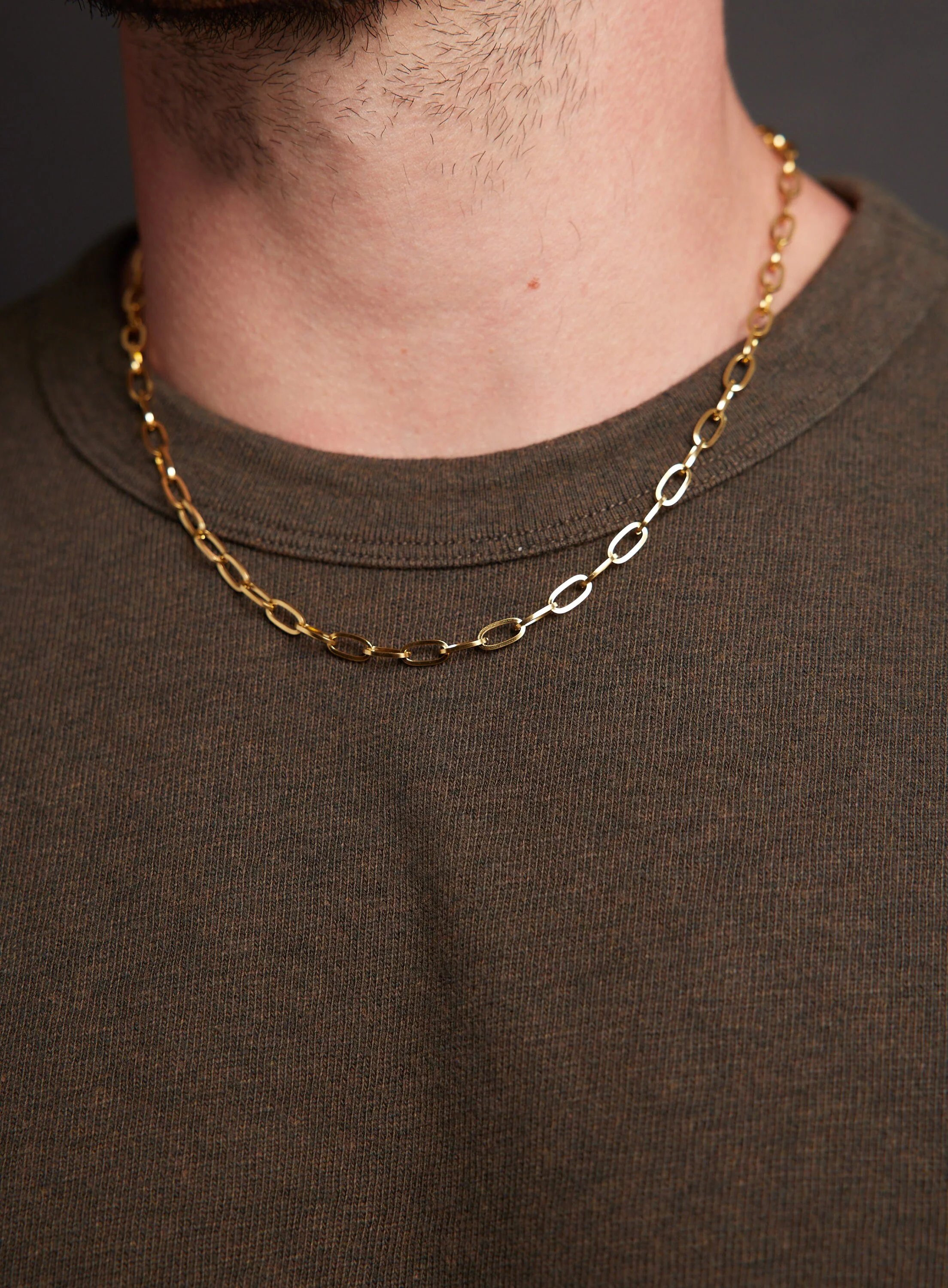 Gold 5.5mm Thick 316L Stainless Steel Cable Chain Necklace - Image 5