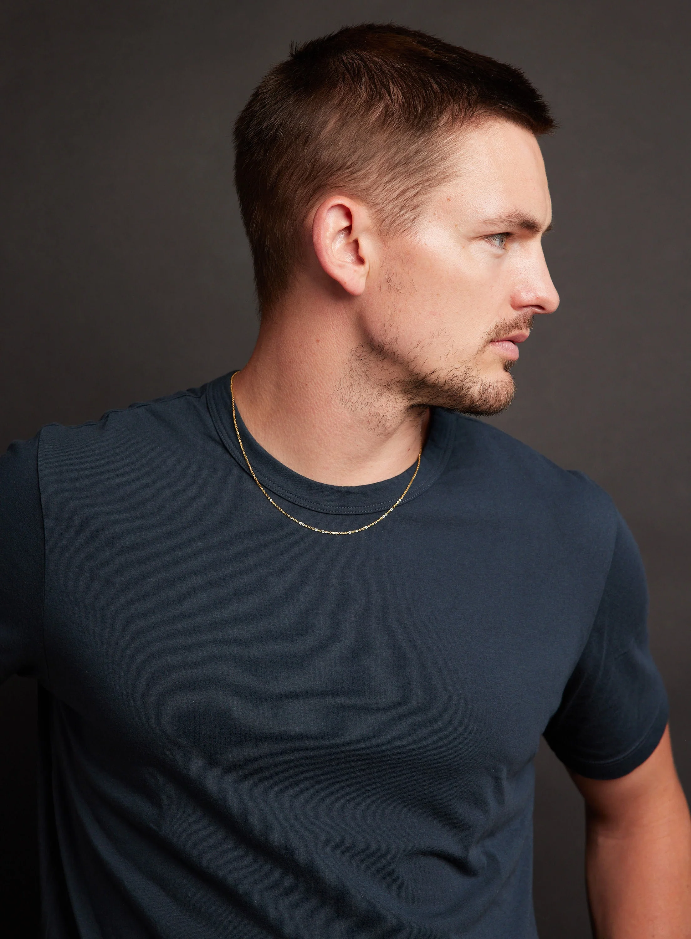 Gold THIN 1mm Cable Chain Necklace for Men - Image 5
