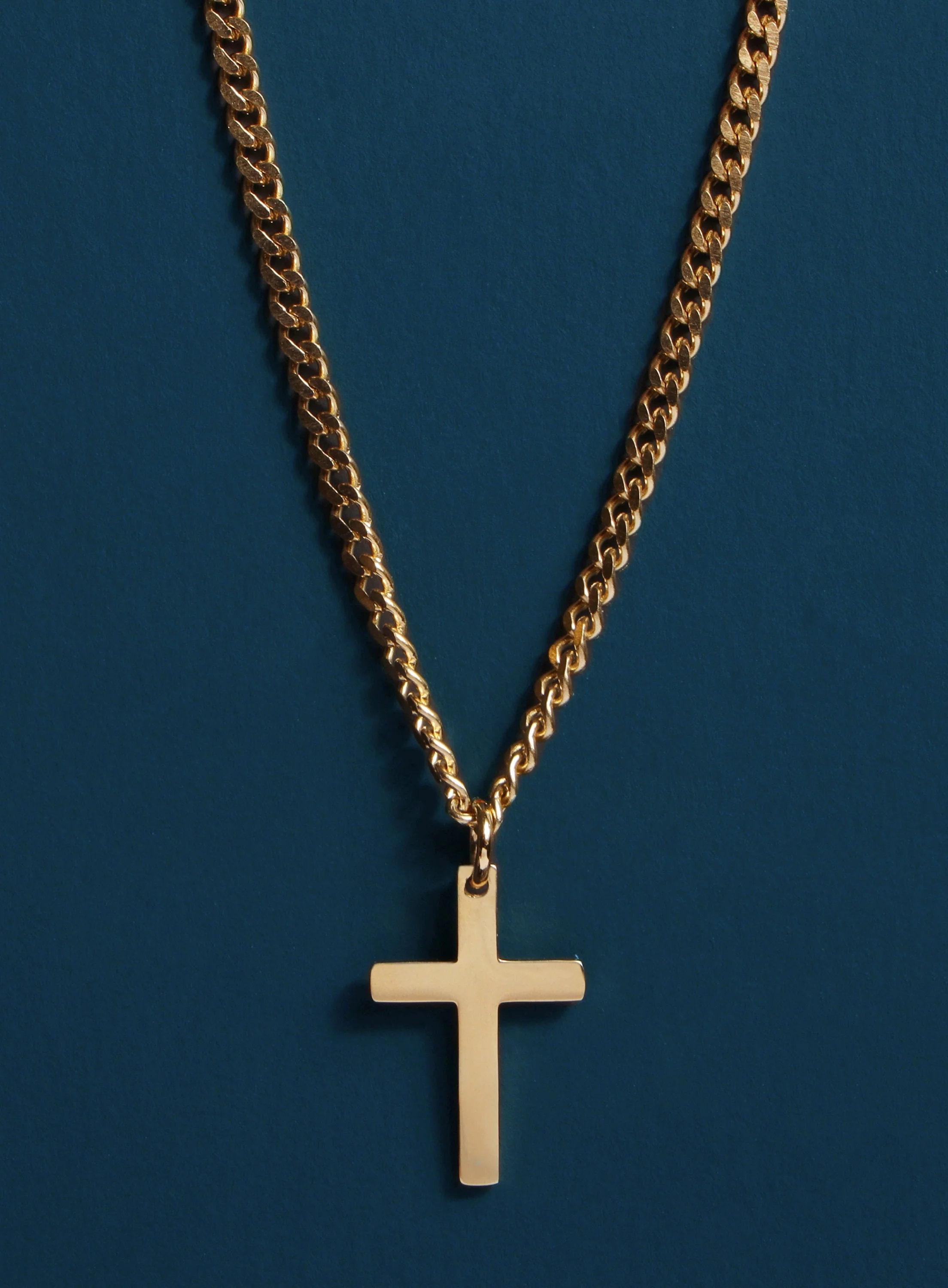 Gold Cross Cuban Chain For Men - Image 3