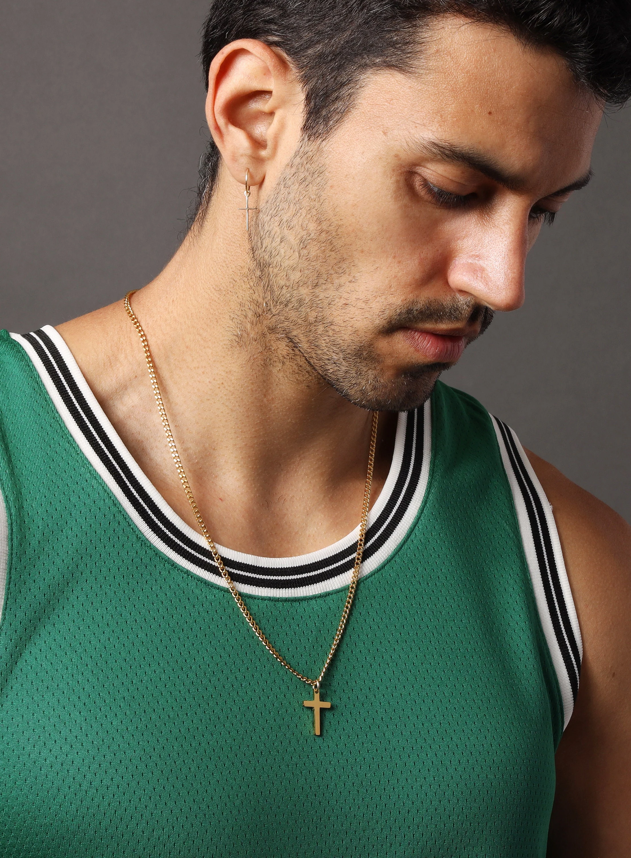 Gold Cross Cuban Chain For Men - Image 5