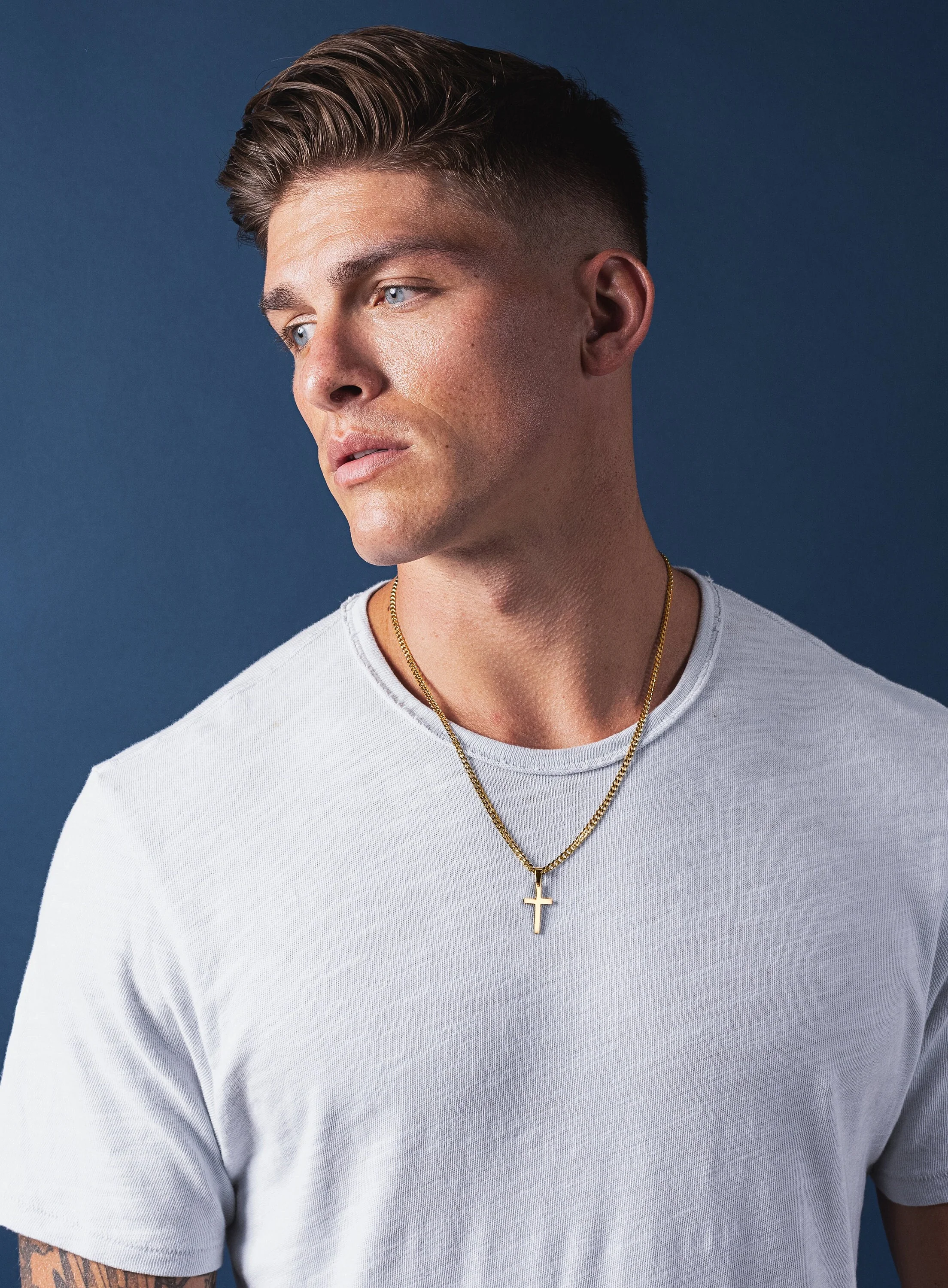 Gold Cross Necklace for Men