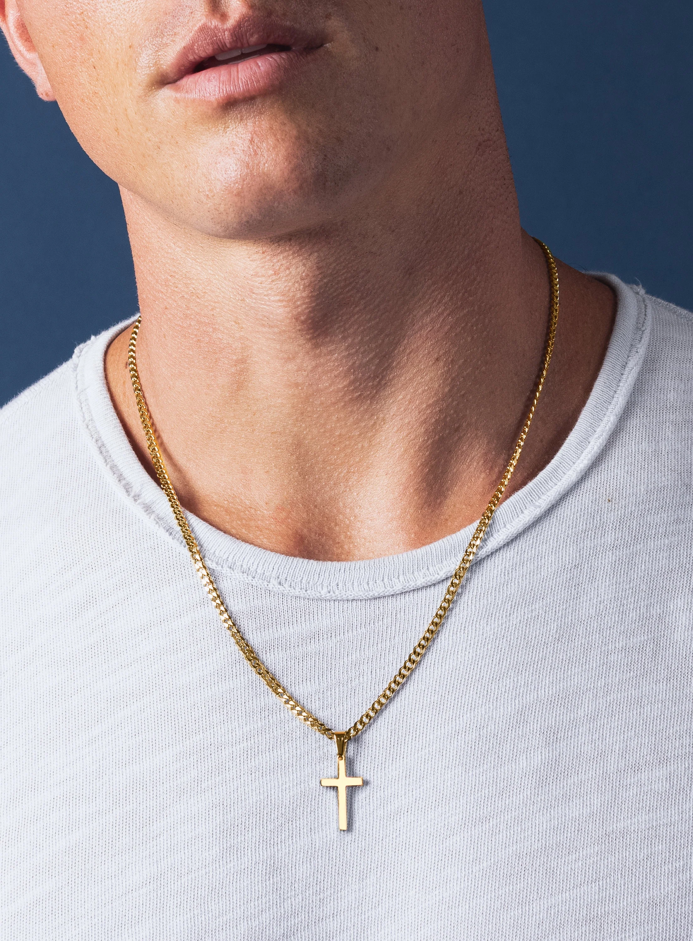 Gold Cross Necklace for Men - Image 4
