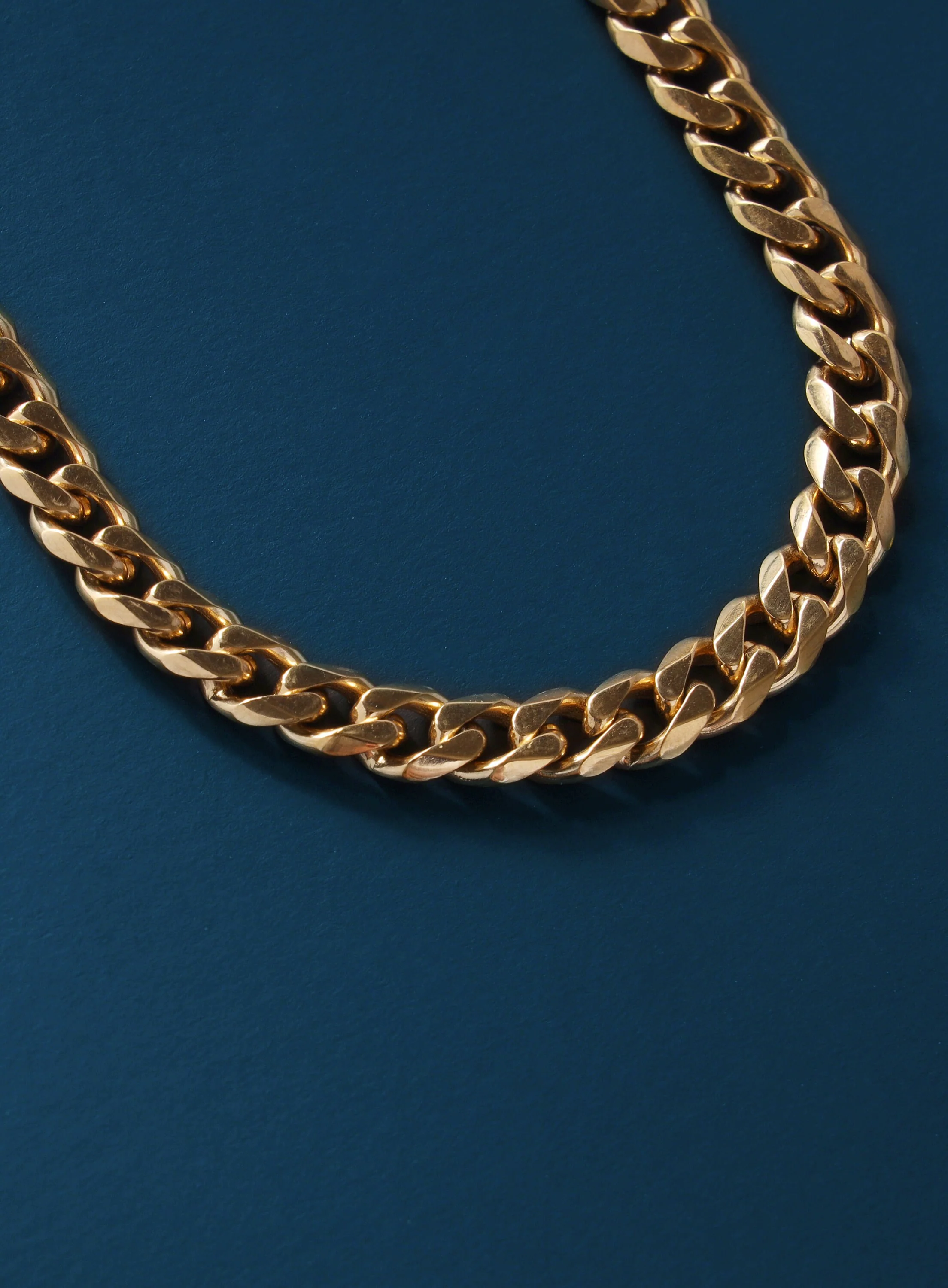 7mm 14k Gold plated Stainless Steel Bevel Cuban Chain - Image 4