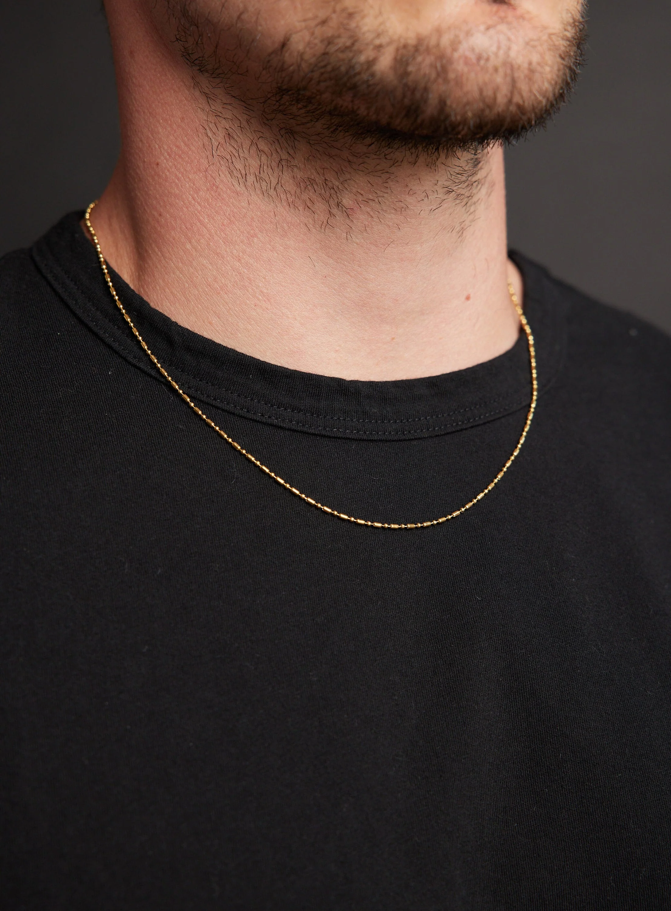 1mm Minimalist Gold Men's Chain Necklace