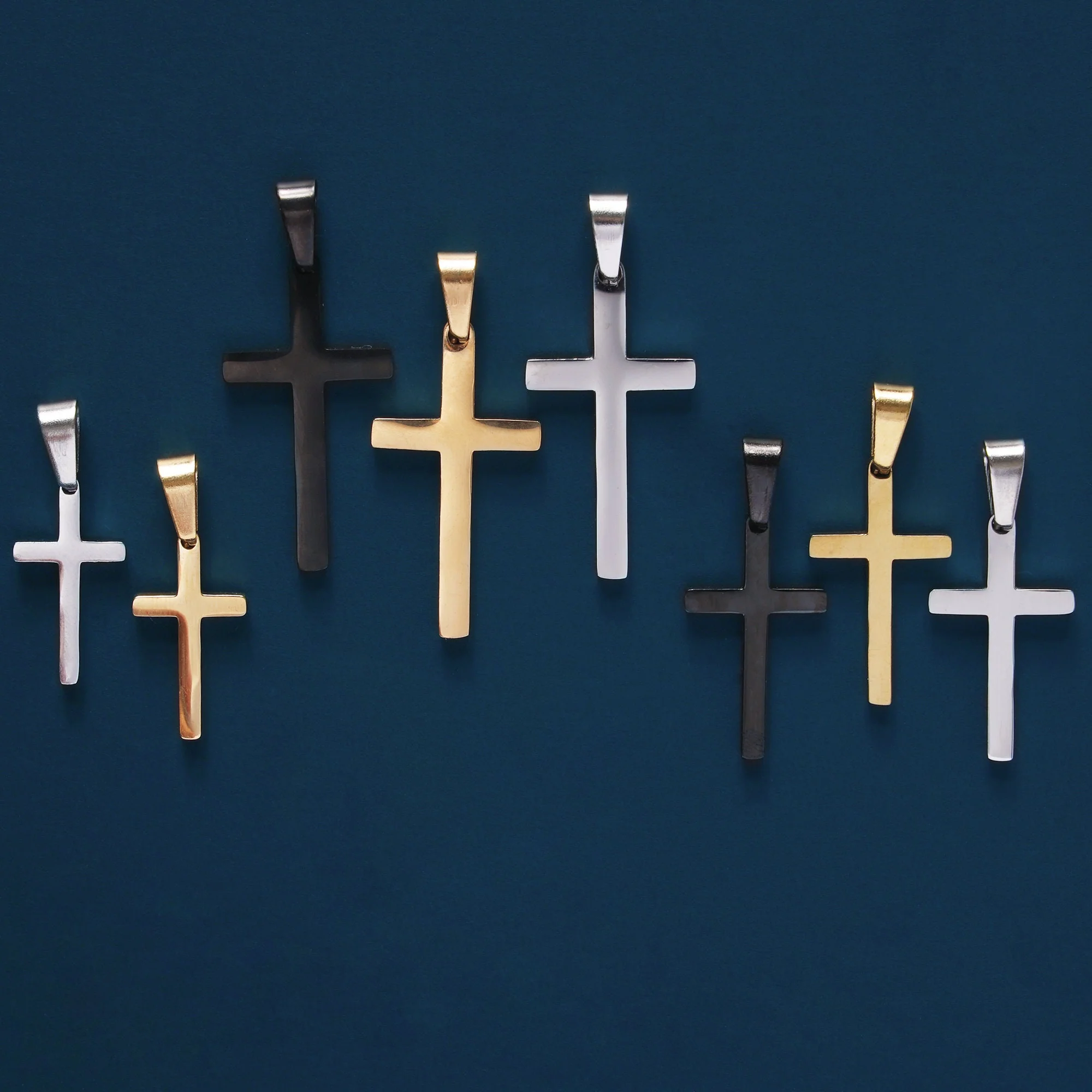Gold, Silver or Black Cross Pendant