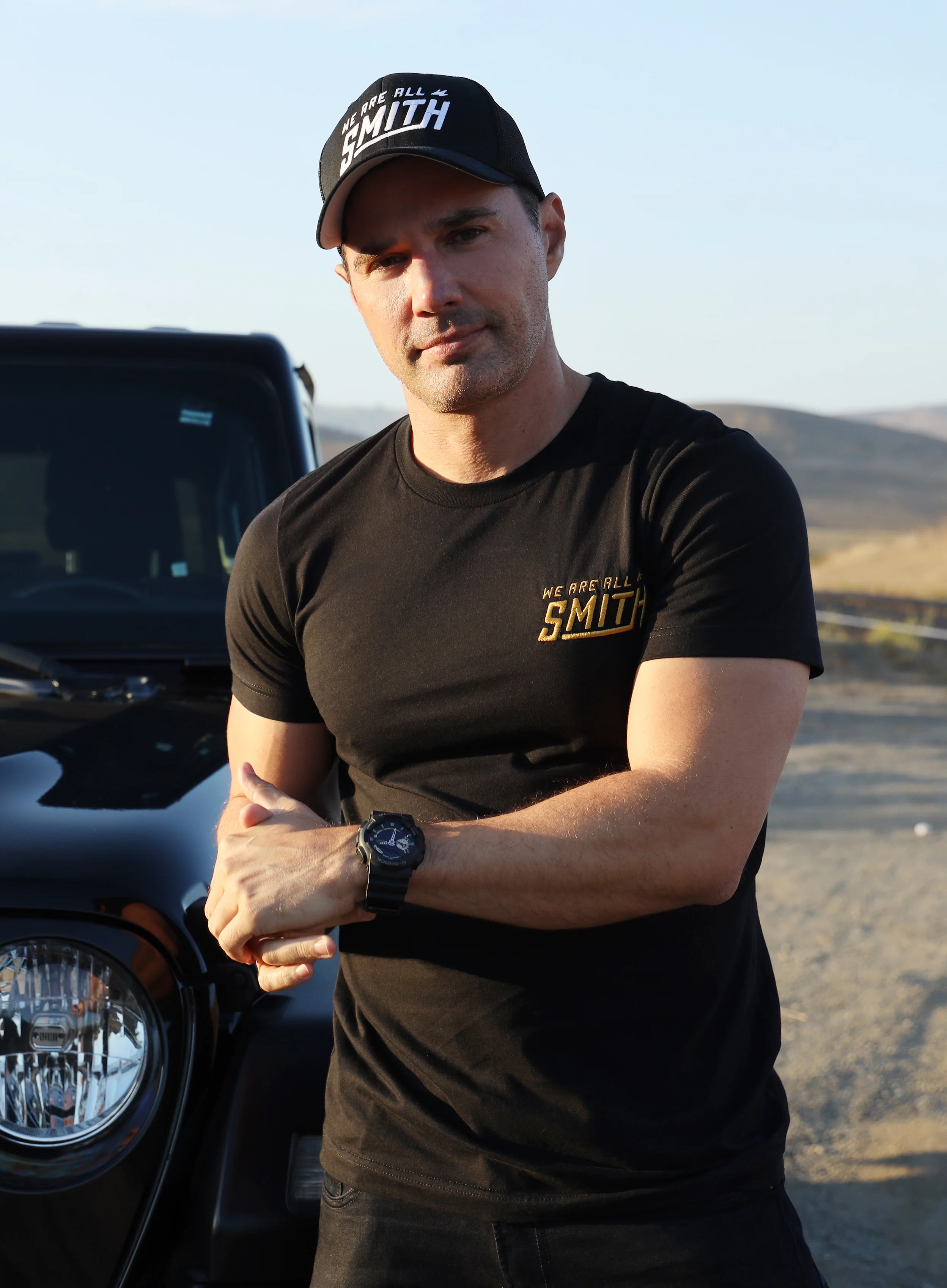 Gold We Are All Smith Embroidered Logo Black Unisex t-shirt - Image 5