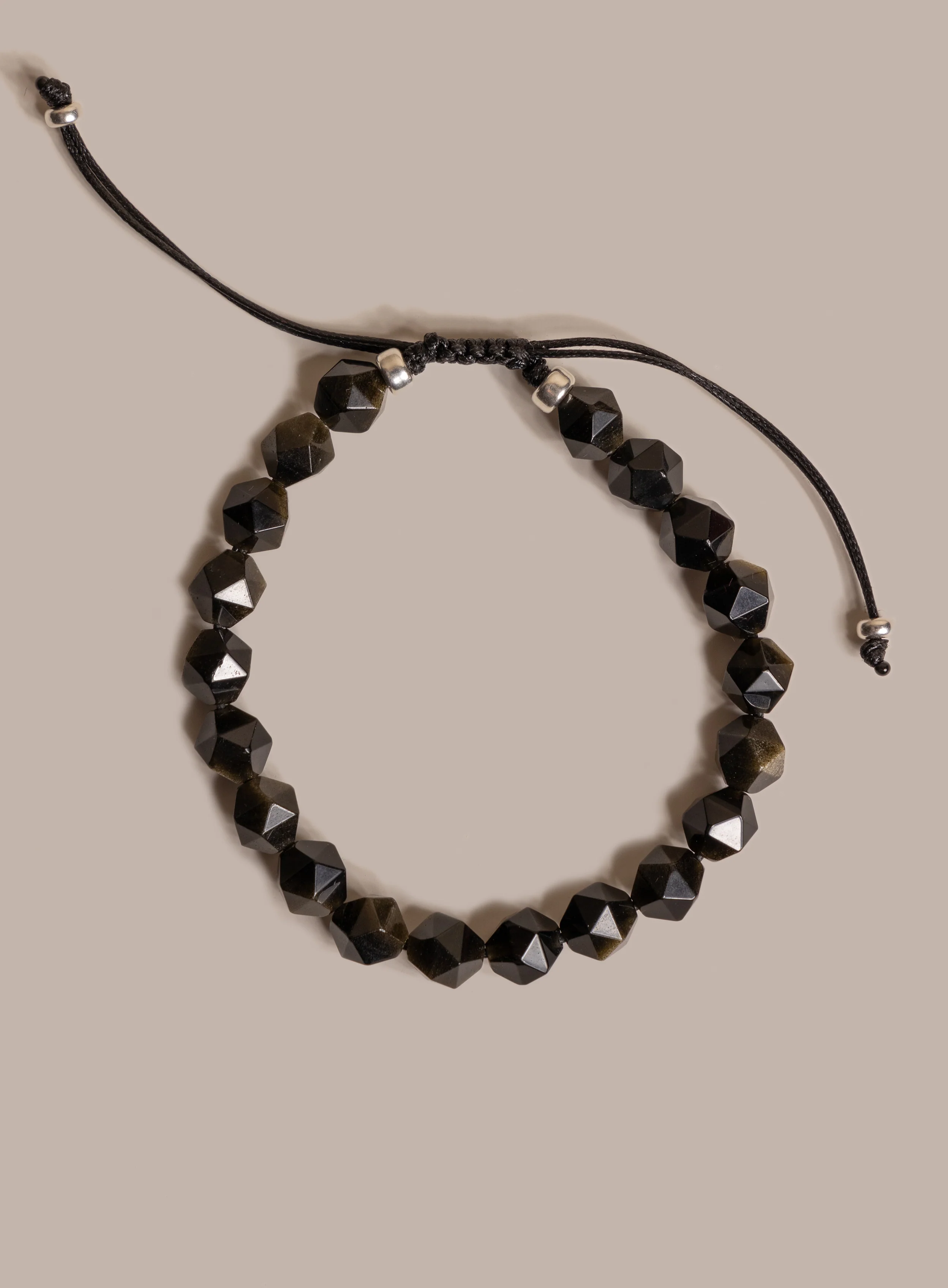 Golden Obsidian and Sterling Silver Bead Bracelet for Men - Image 11
