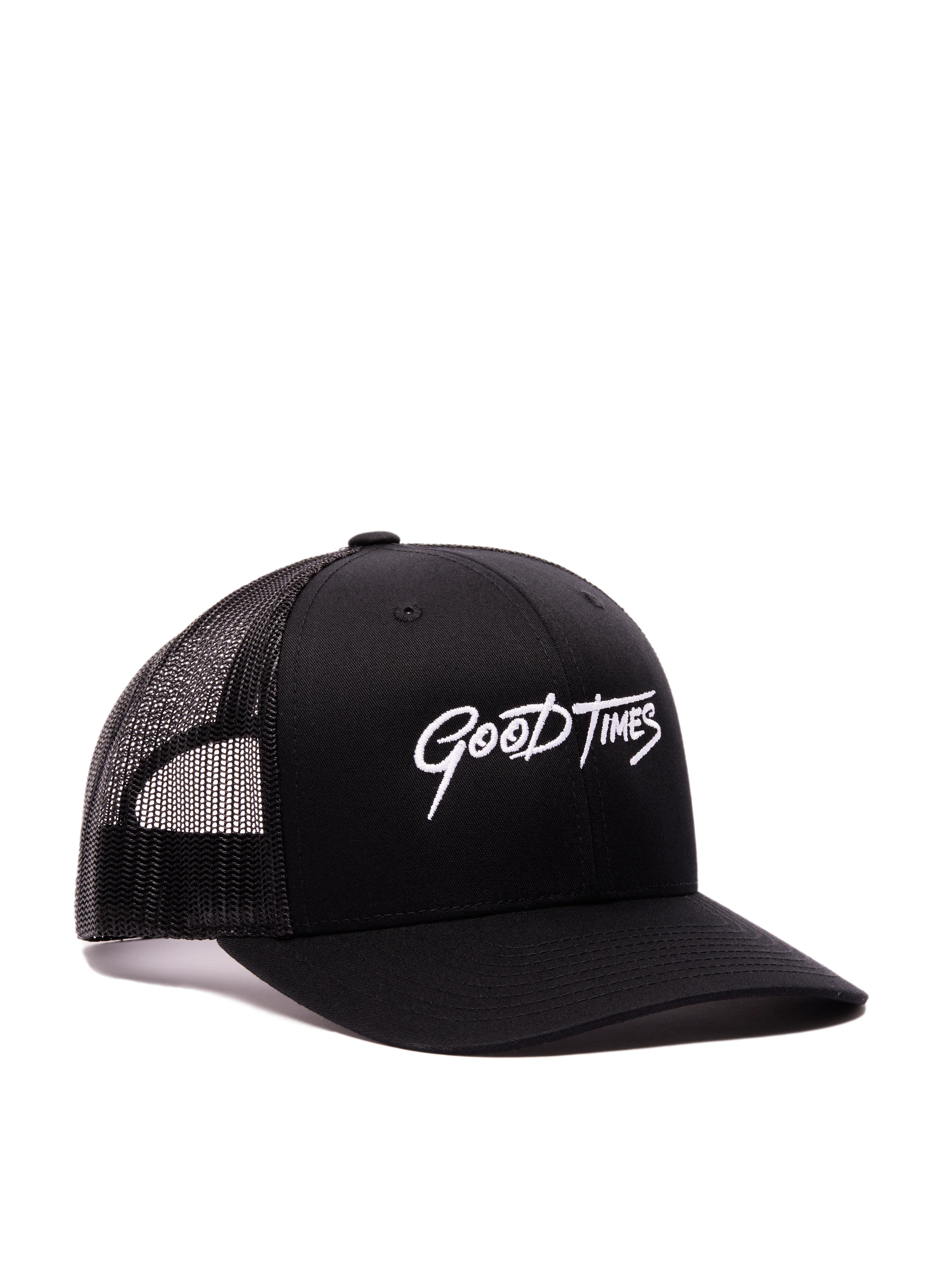 Good Times Black Emroidered Trucker Cap - Image 4